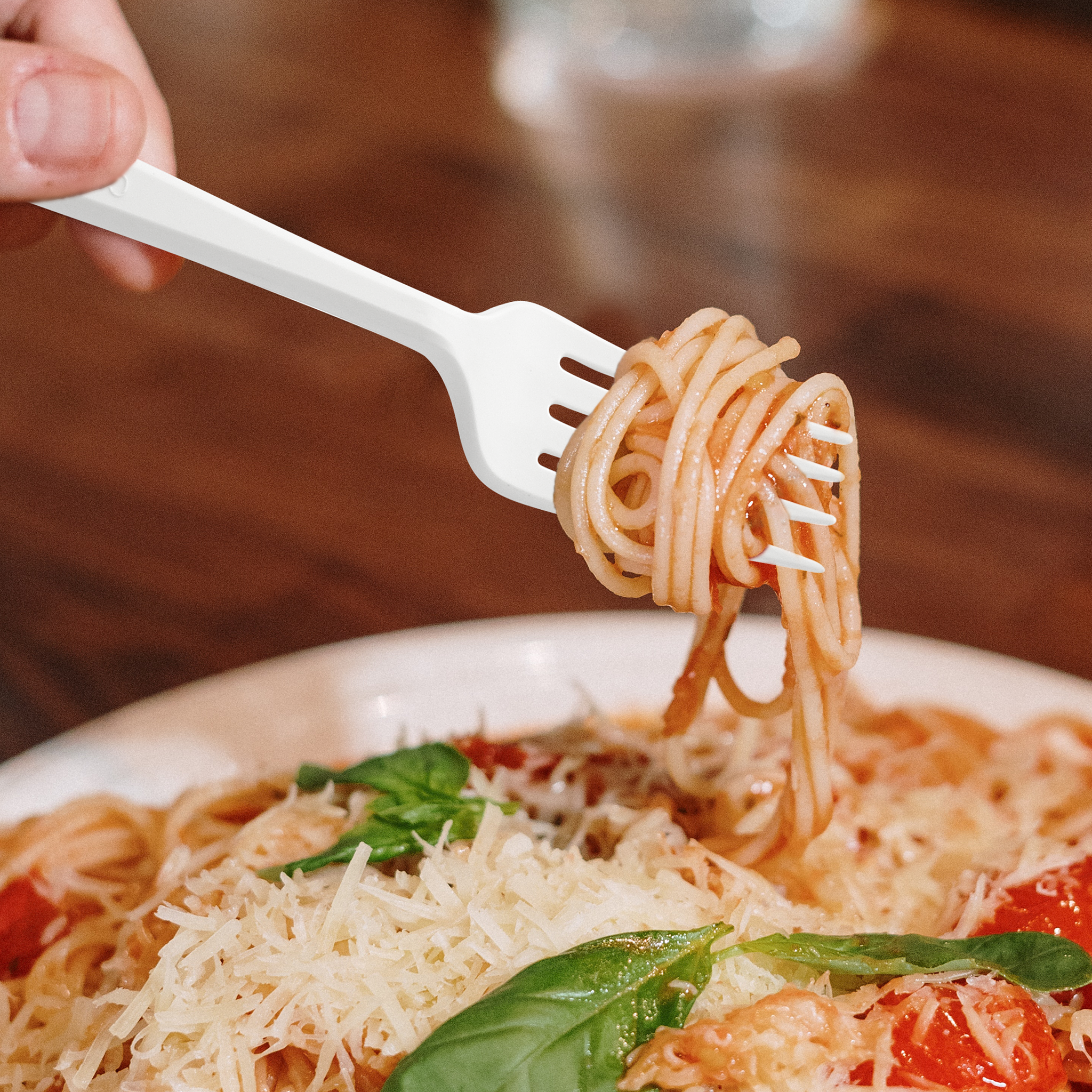 [150ct] Compostable PLA Heavy Weight Forks | Whtie