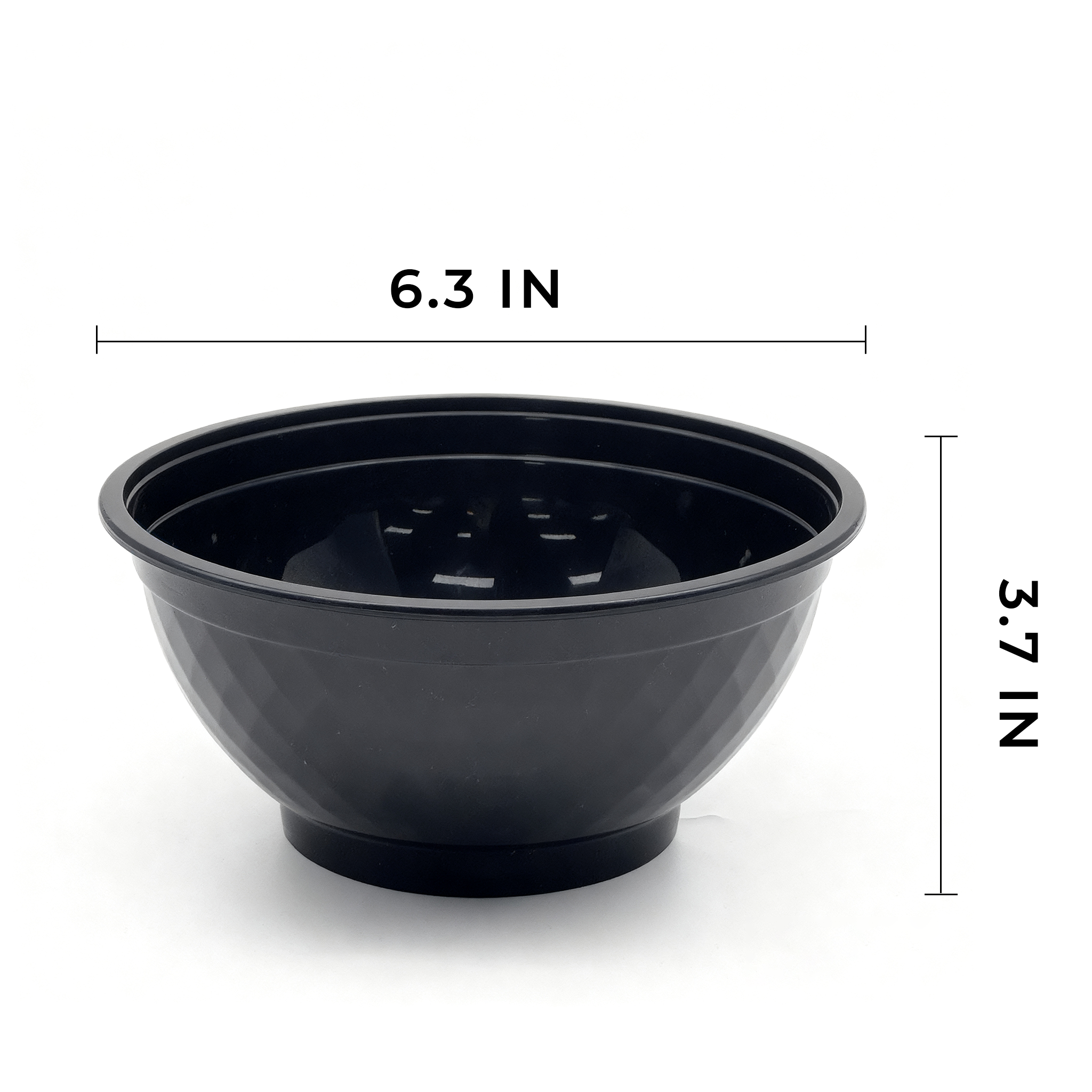 [150ct] 36 oz PP Plastic Microwaveable  Bowls & Lids | Round | Black