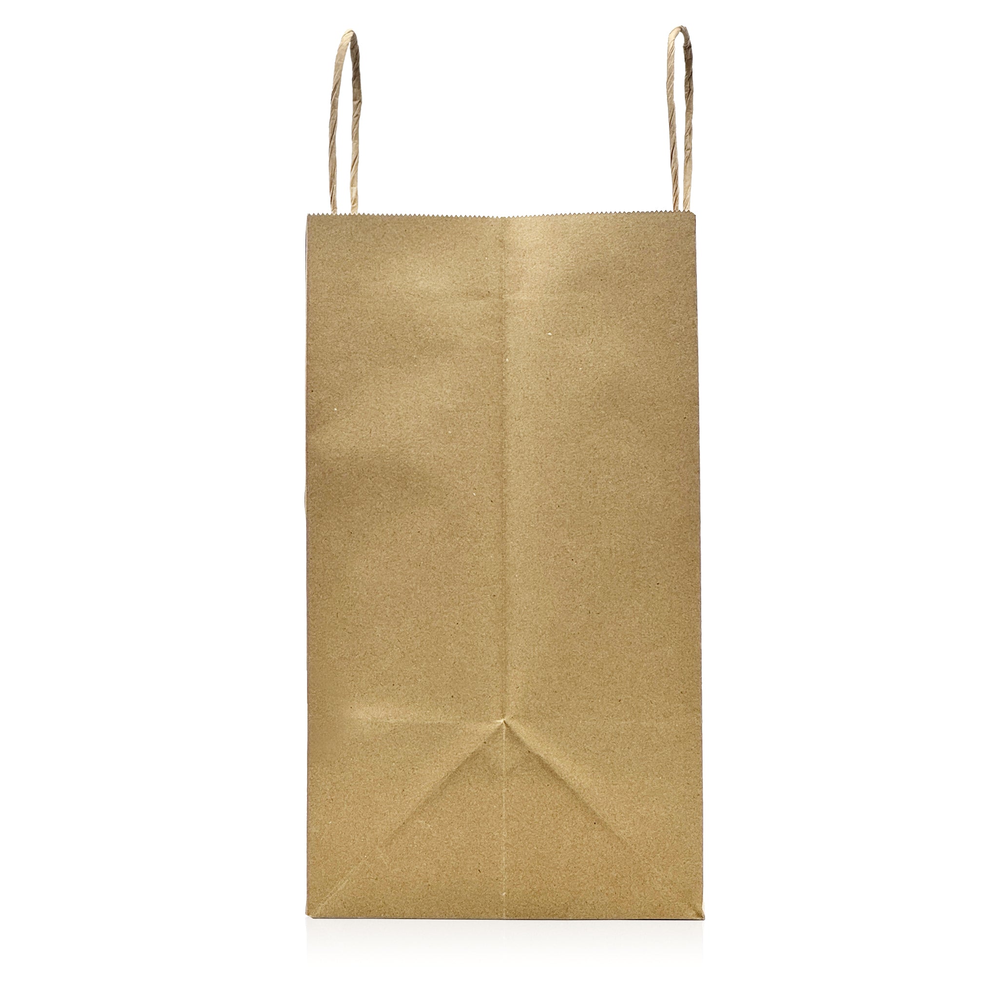 [250ct] 10" x 12"  x 6.7" Kraft Paper Shopping Bags with Handles | Natural