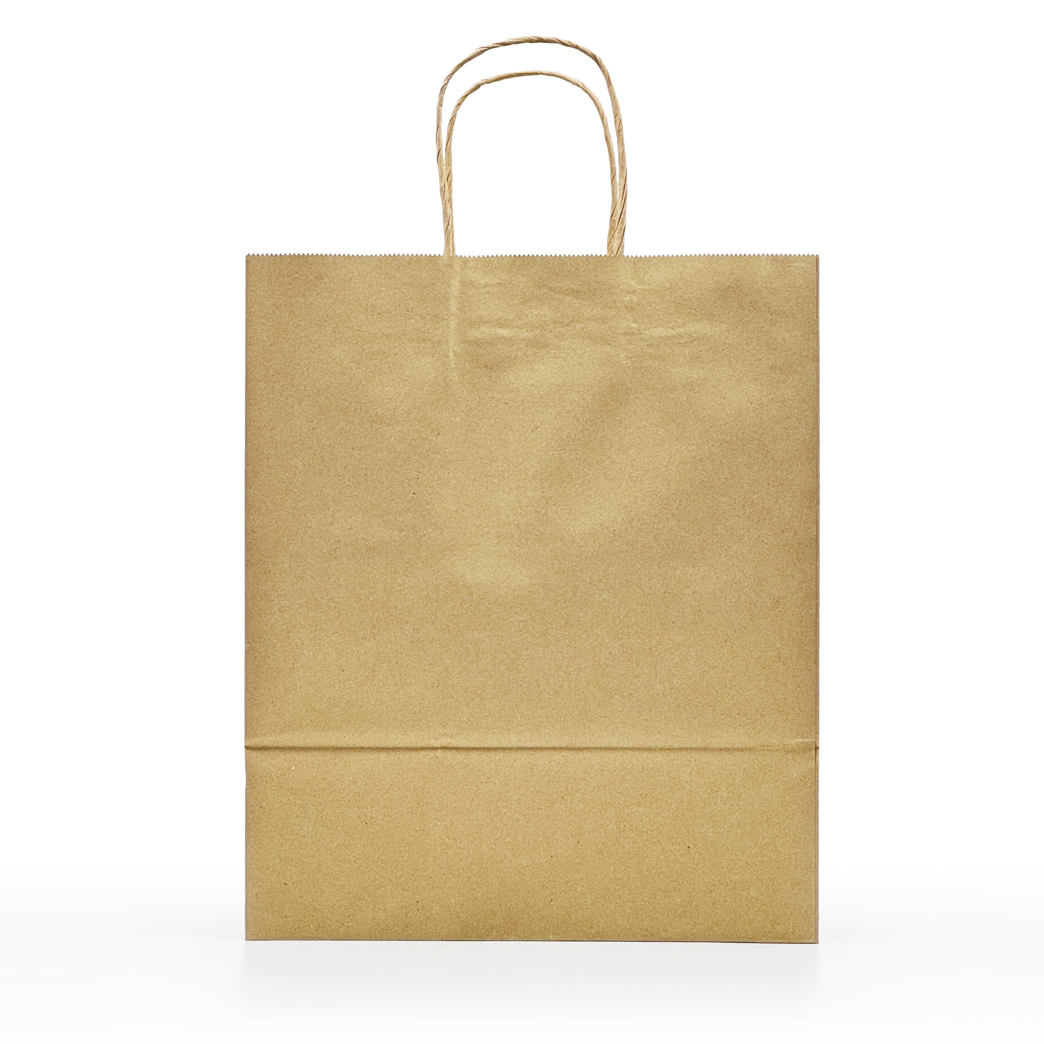 [250ct] 10" x 12"  x 6.7" Kraft Paper Shopping Bags with Handles | Natural