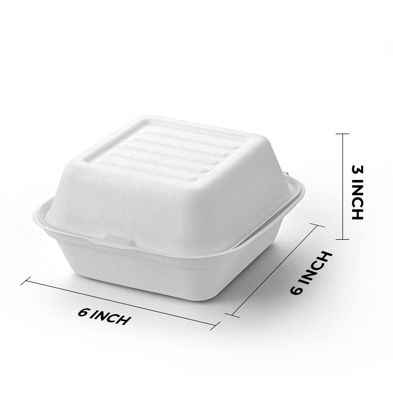 6" x 6" Sugarcane Bagasse Take-0ut Box- 500/Case