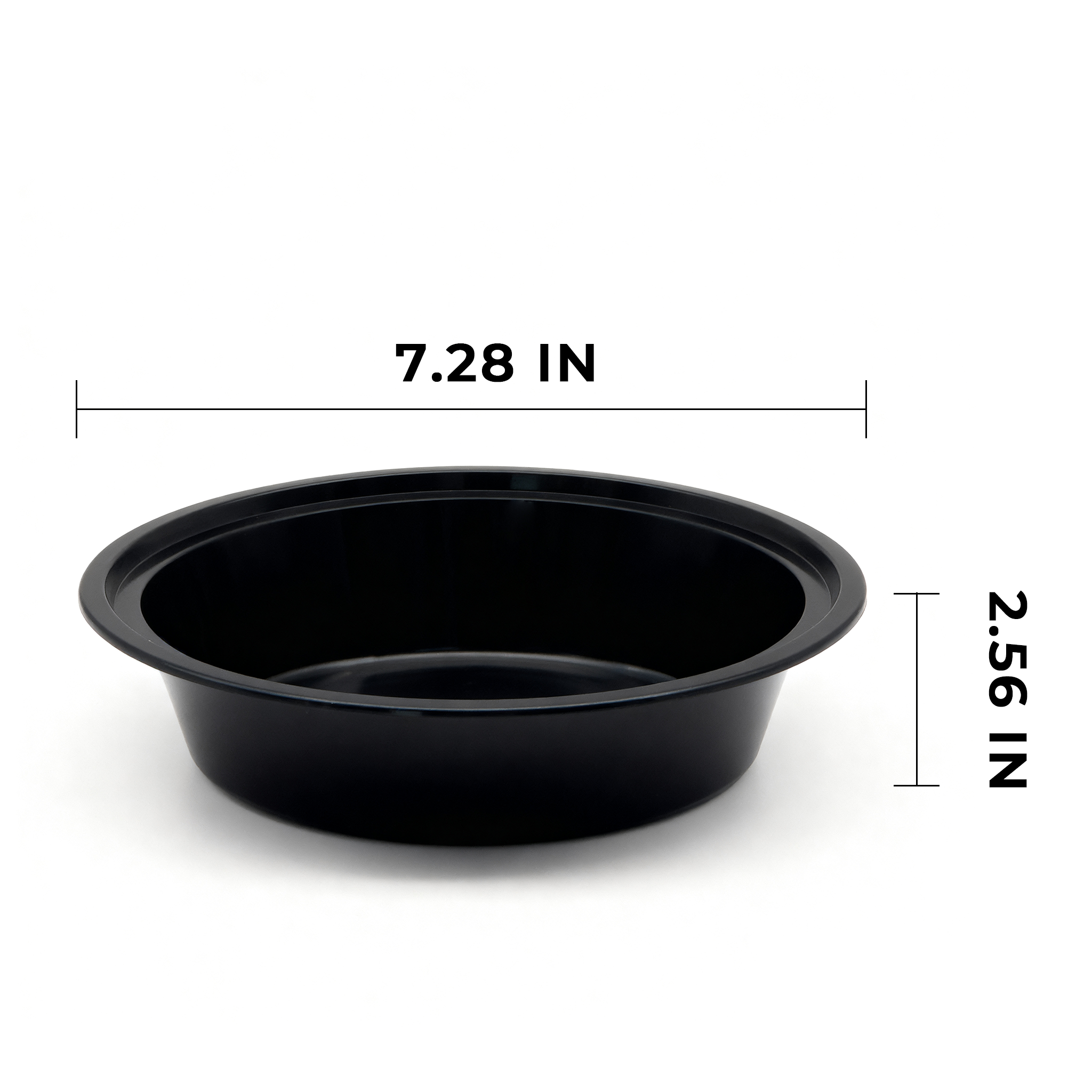 [150ct] 32 oz PP Plastic Microwaveable Takeout Containers & Lids | Round | Black