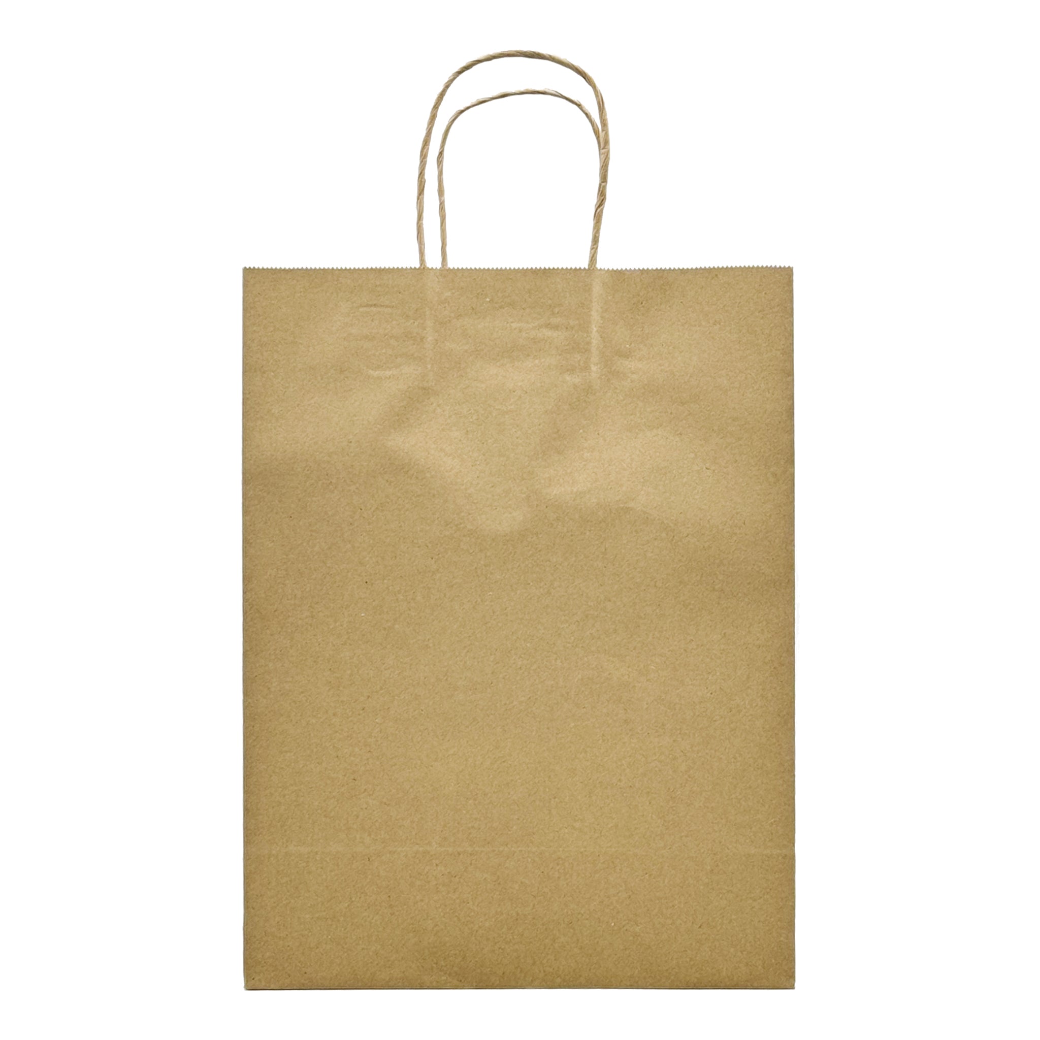 [250ct] 10" x 13 " x5" Kraft Paper Shopping Bags with Handles | Natural