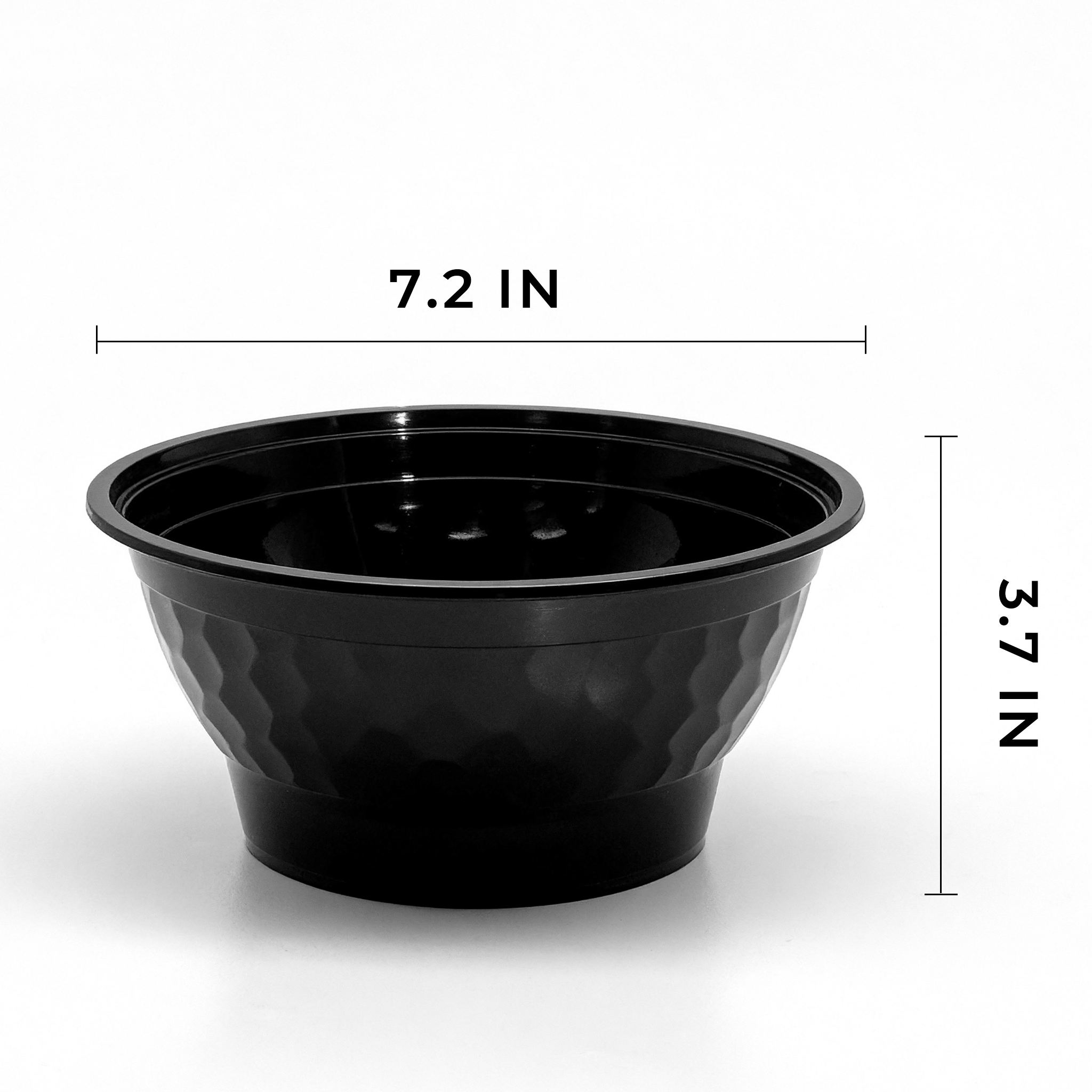 [150ct] 42 oz PP Plastic  Microwaveable Bowls & Lids | Round | Black