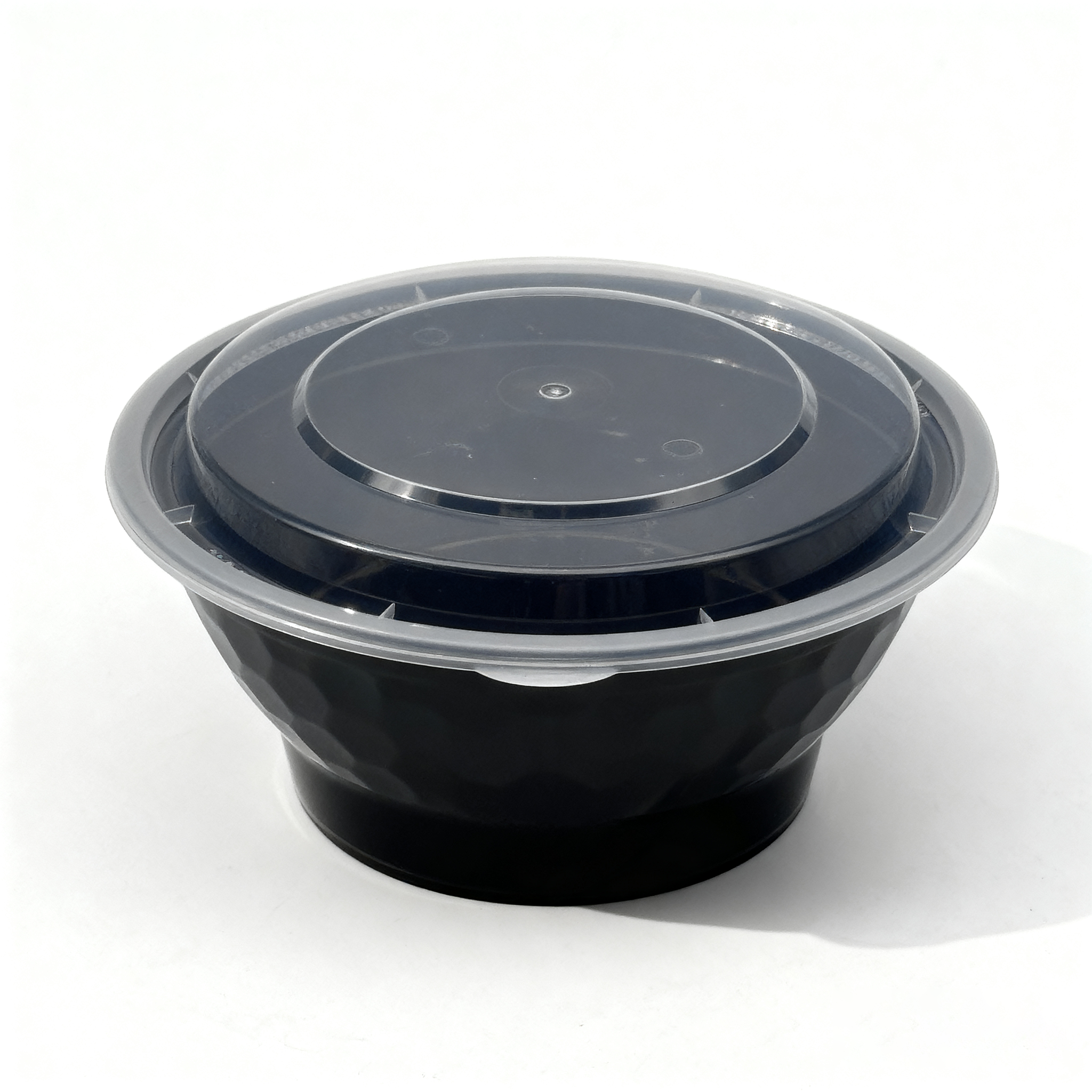 [150ct] 42 oz PP Plastic  Microwaveable Bowls & Lids | Round | Black