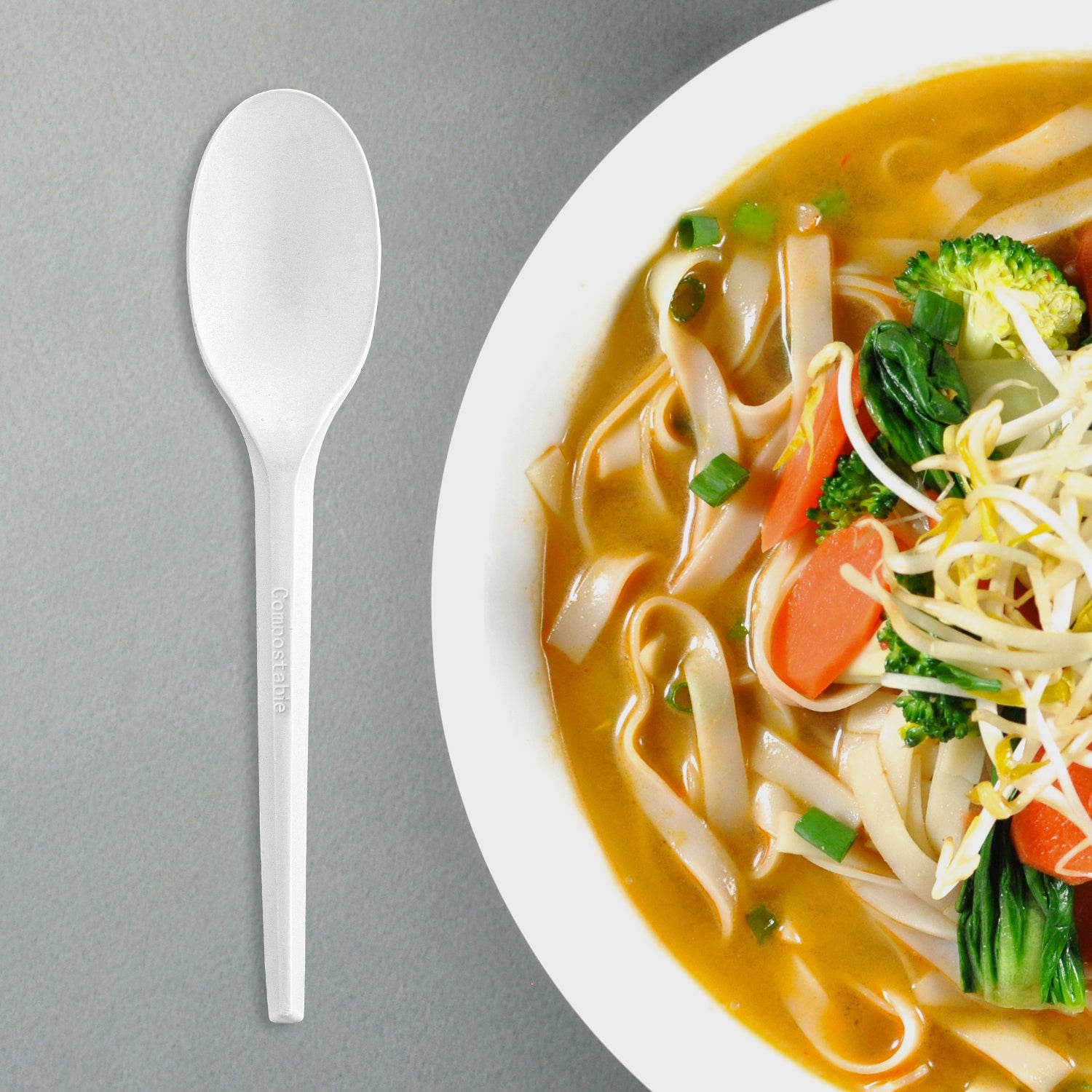 [1,000ct] PLA Heavy Weight Tea Spoons | White