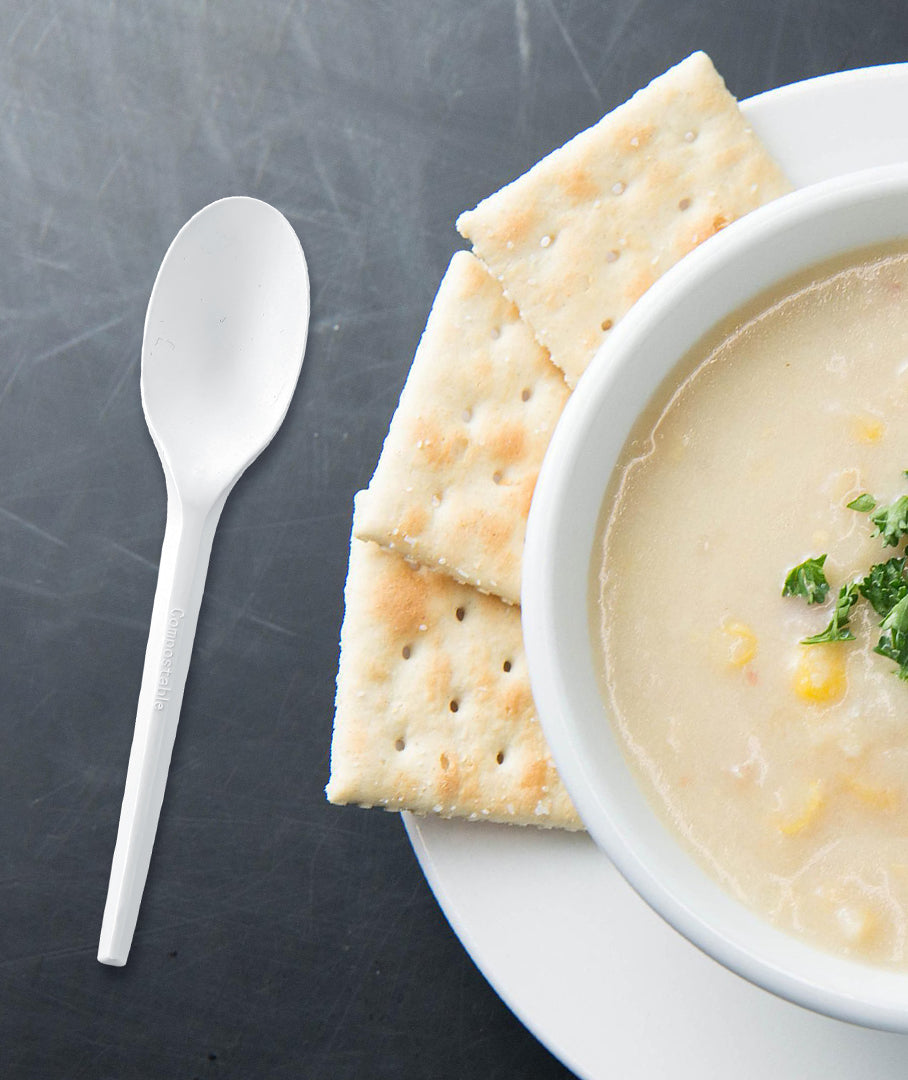 [1,000ct] PLA Heavy Weight Tea Spoons | White