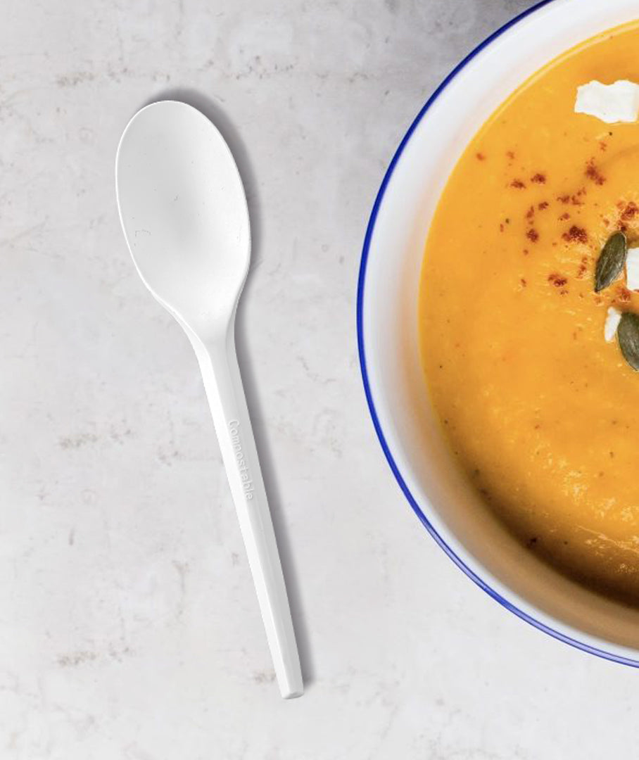 [1,000ct] PLA Heavy Weight Tea Spoons | White