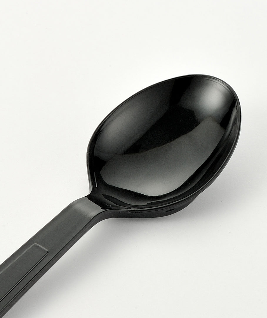 [1,000] PS Plastic Heavy Weight Soup Spoons | Black