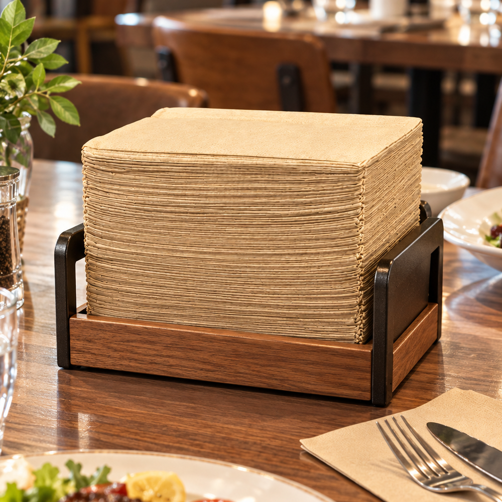 [3,000ct] 15" x 17" 2-Ply Premium Dinner Napkins | 1/8 Fold | Brown