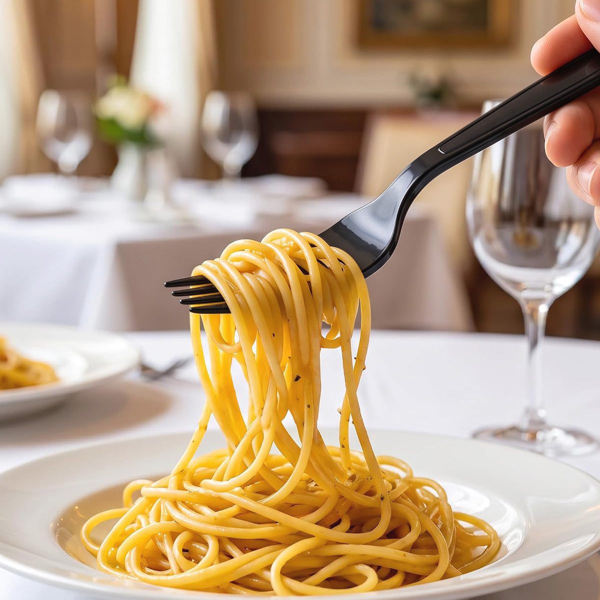 [600 ct] PS Plastic Extra Heavy Weight Forks | Black