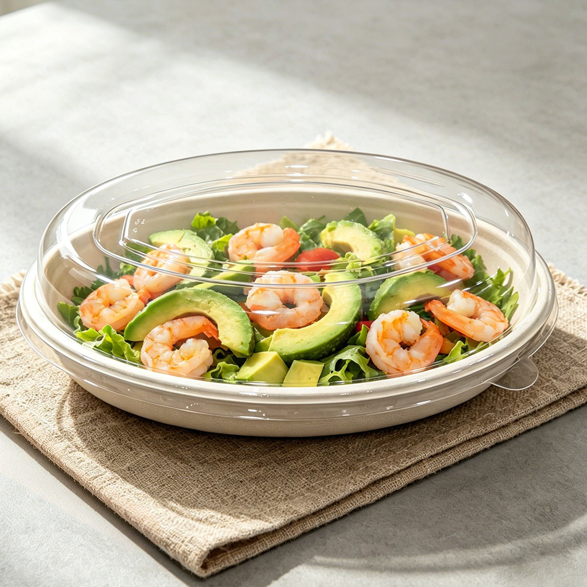 [300ct] PET Dome Lids for 26 oz. Bagasse Oval Bowls | Clear