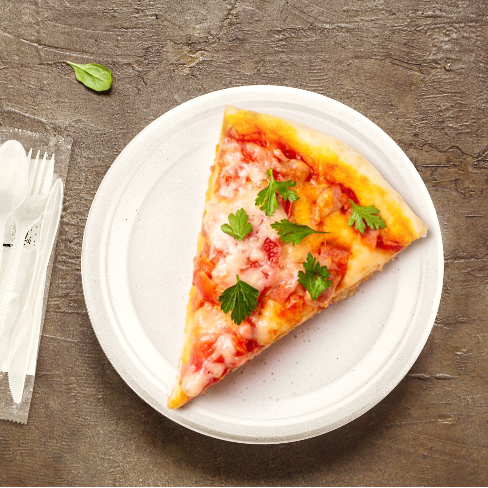 White Compostable Bagasse 6-Inch Round Plates - 1000/Case