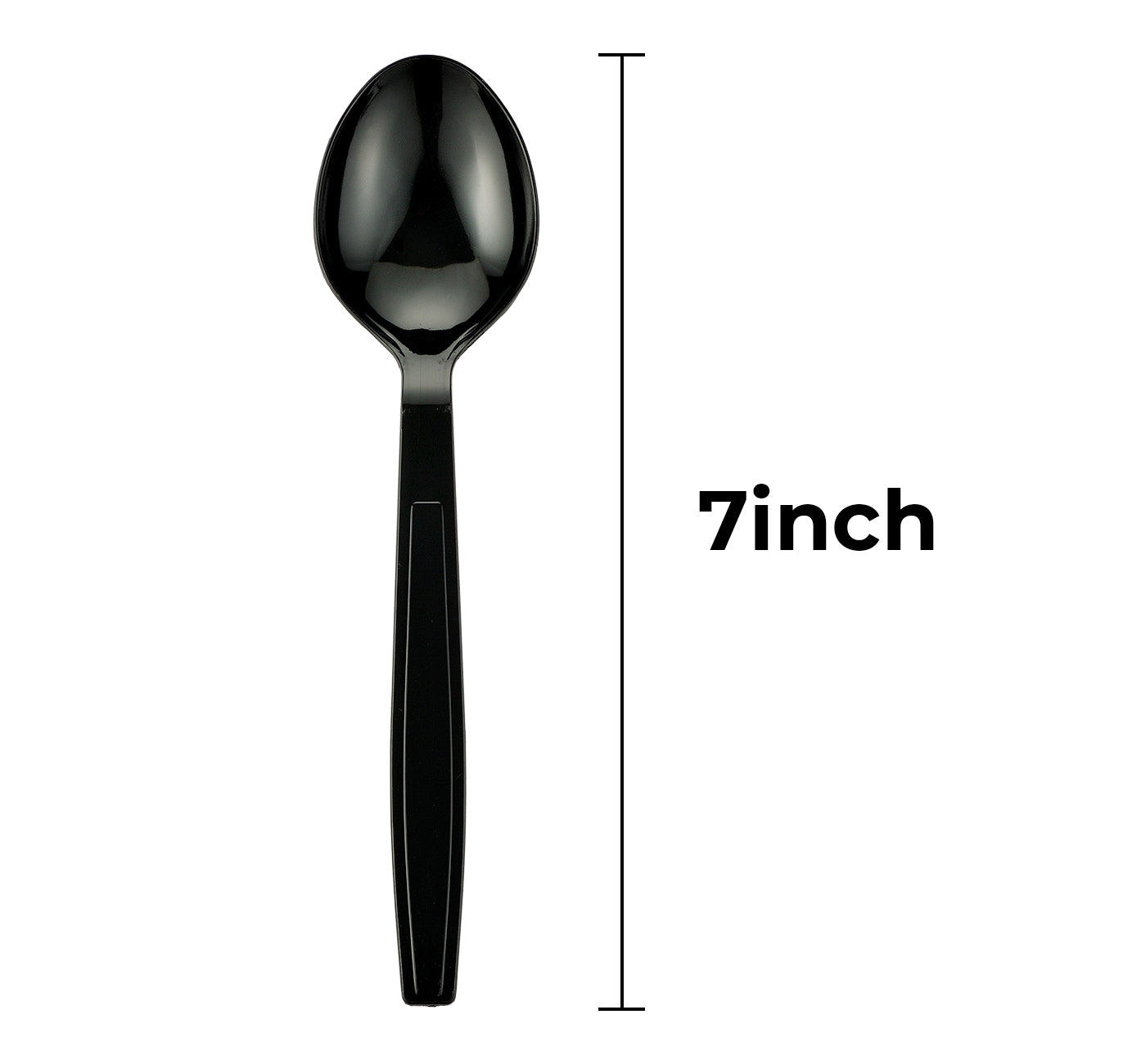 [1,000] PS Plastic Heavy Weight Soup Spoons | Black