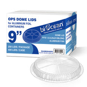 [500 ct] 9" OPS Dome Lids for Foil Pans | Round | Clear