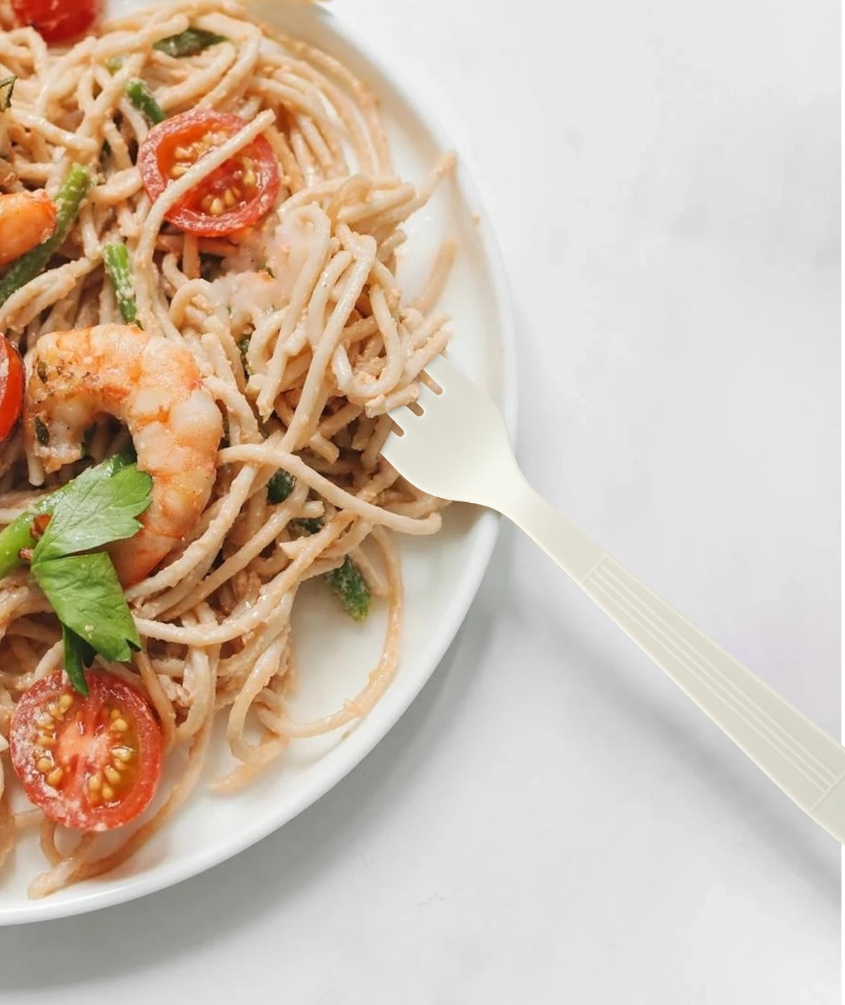 [1,000 ct] Danube Blue PP Plastic Heavy Weight  Forks | White