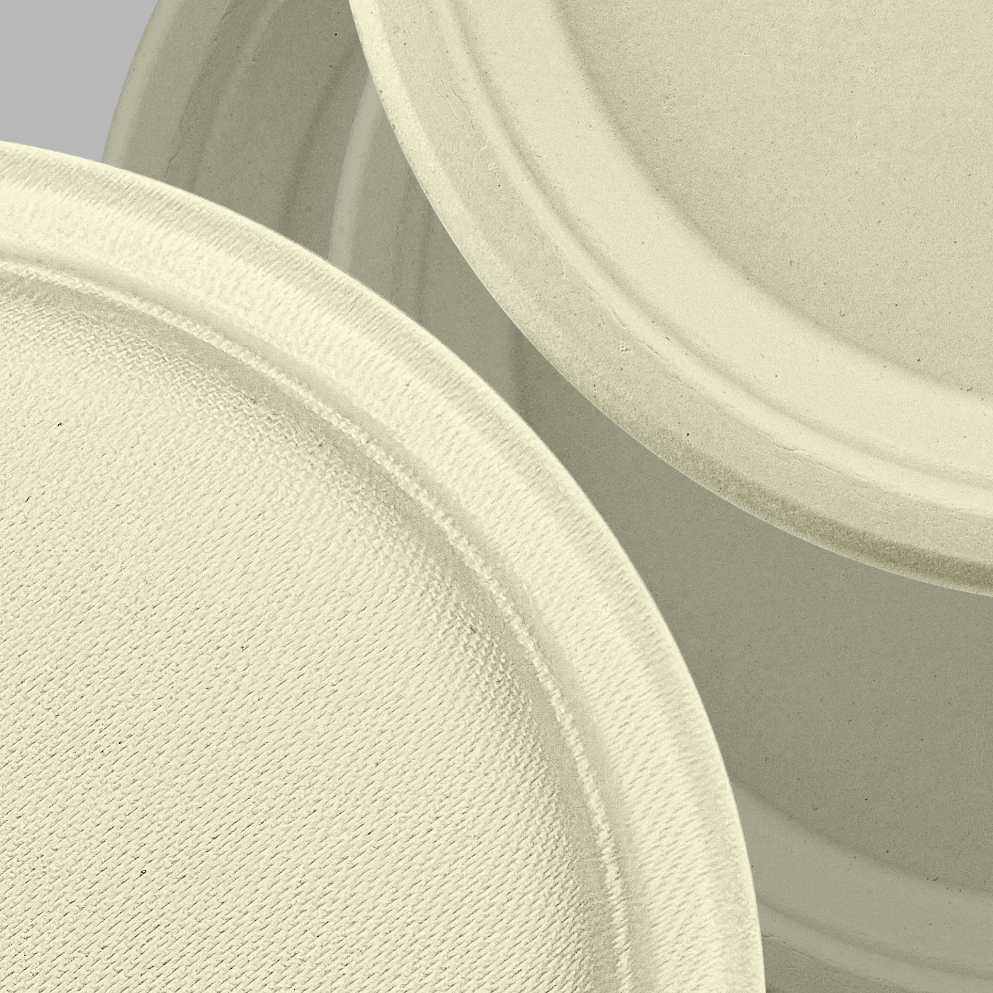 Natural  Compostable  Bagasse 9-Inch Round Plates - 500/Case
