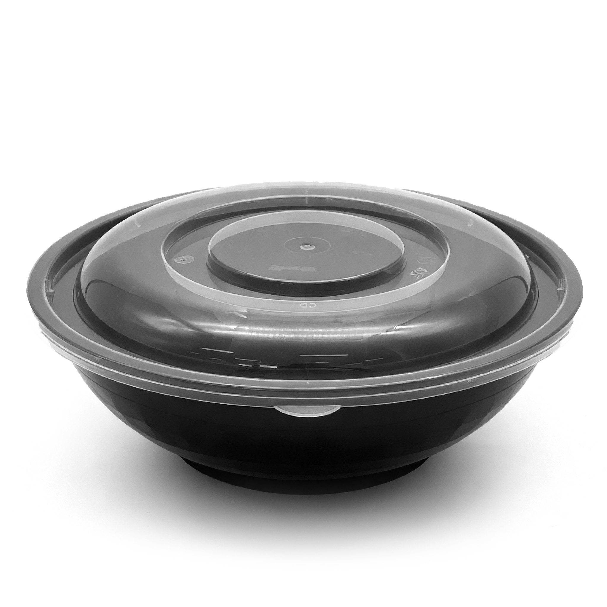 [150ct] 50 oz PP Plastic Microwaveable Bowls & Lids | Round | Black