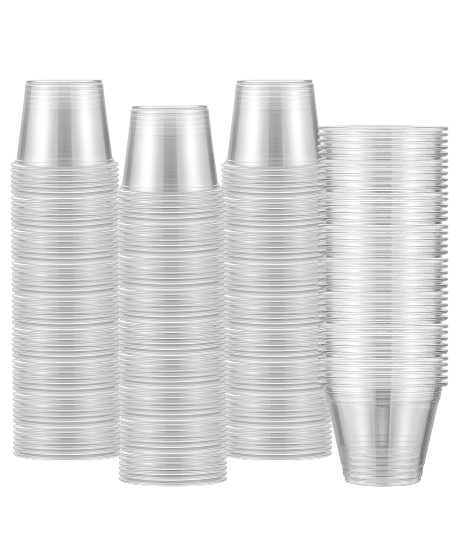 9 oz Clear PET Plastic Juice Cup with 92mm-1,000/Case