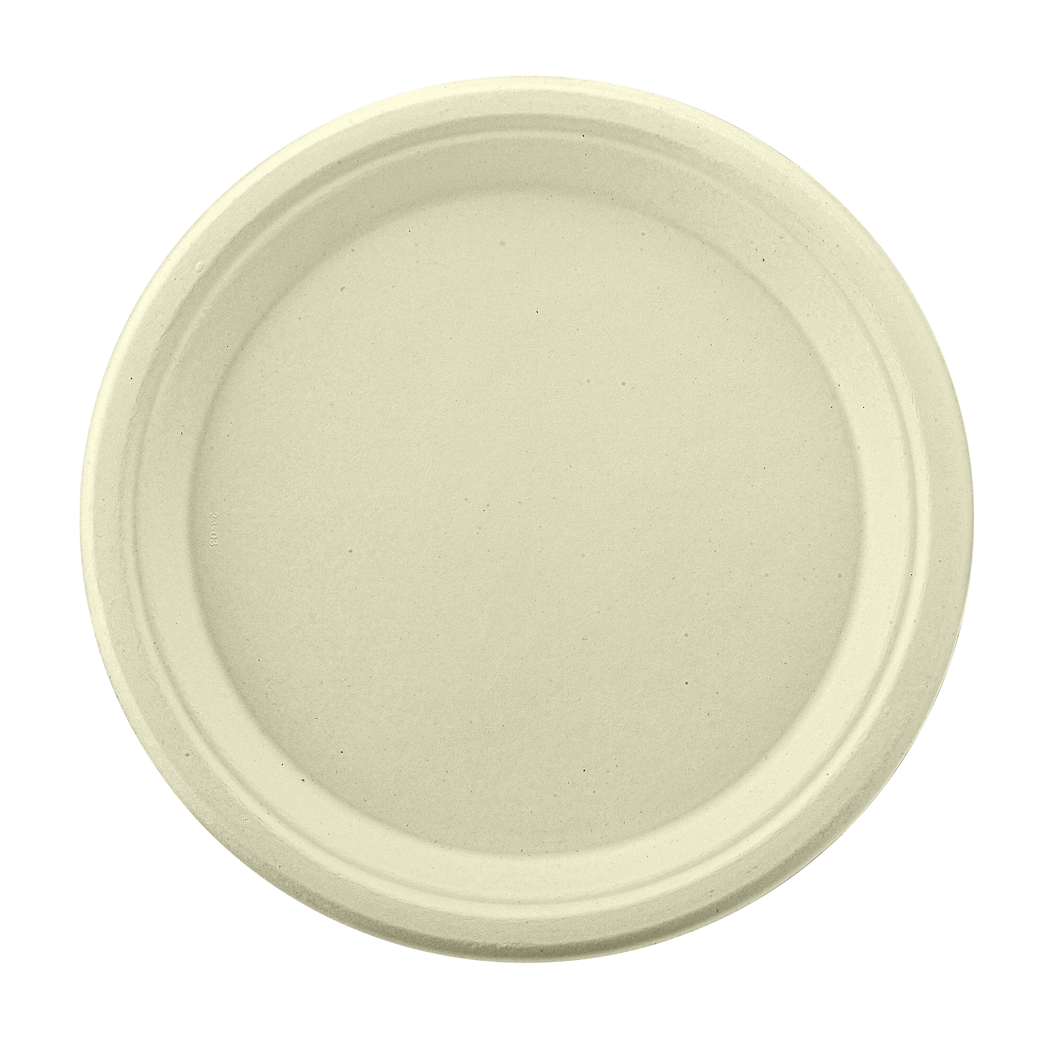 Natural  Compostable  Bagasse 9-Inch Round Plates - 500/Case
