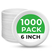[1,000ct] 6" Compostable Bagasse  Plates | Round | White