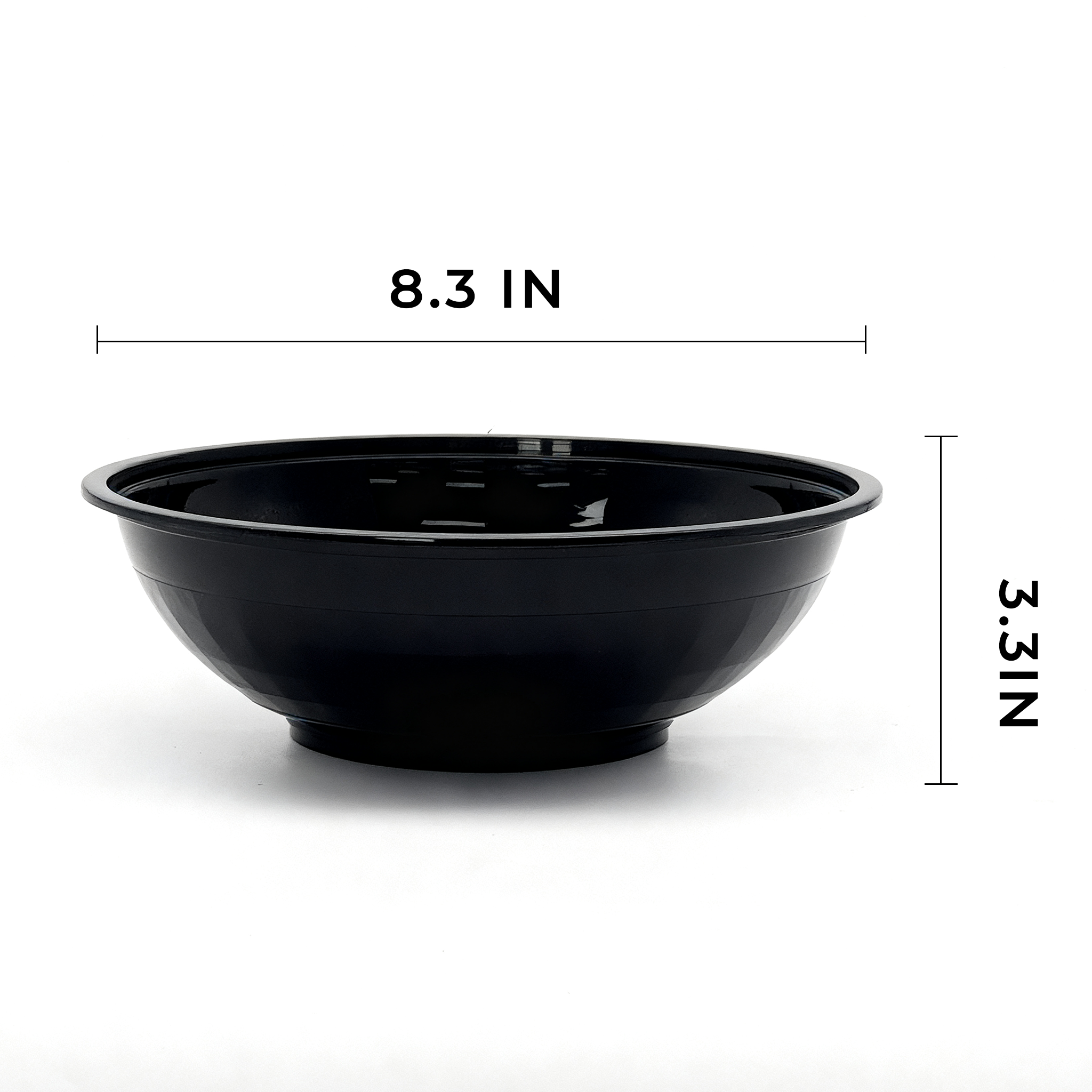 [150ct] 50 oz PP Plastic Microwaveable Bowls & Lids | Round | Black