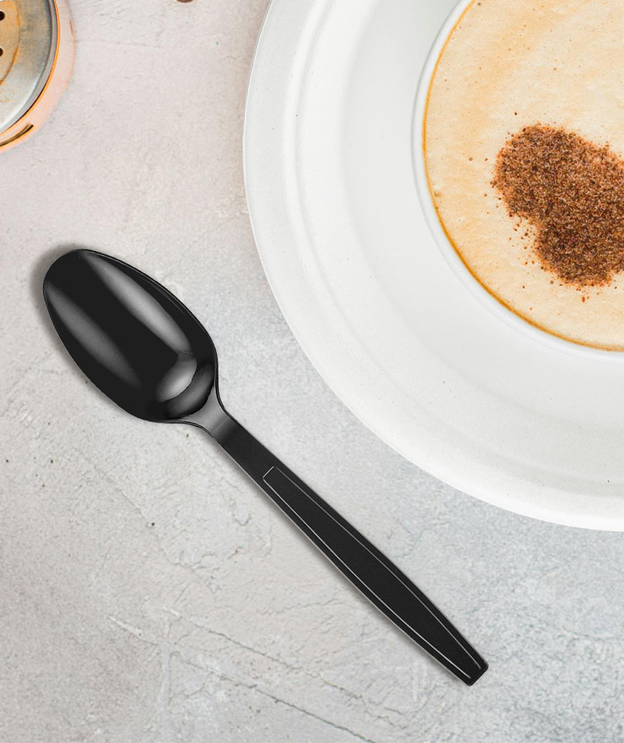Heavy Weight Black PS Tea Spoons Bulk  Box- 1,000/Case