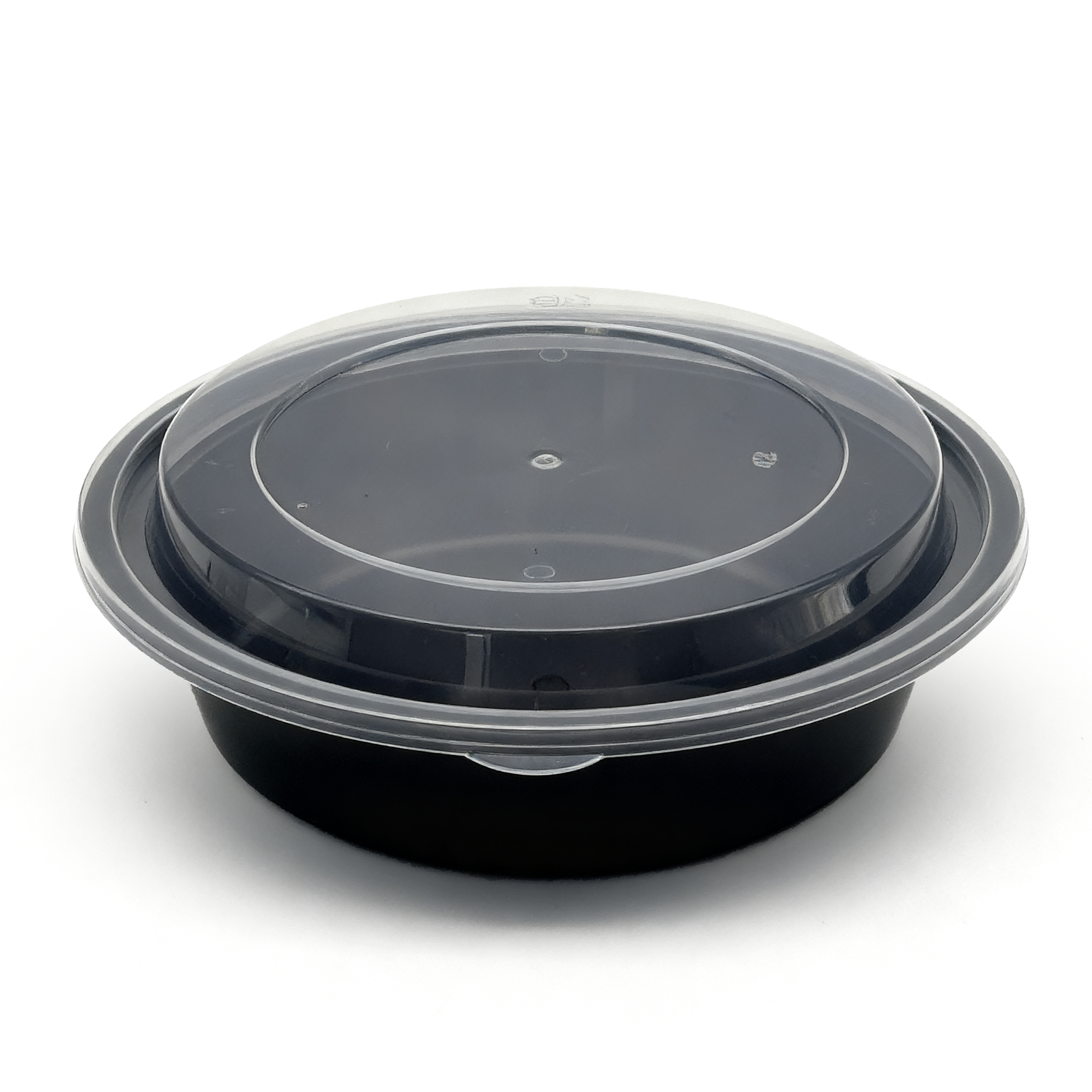 [150ct] 24 oz PP Plastic Microwaveable  Takeout Containers & Lids | Round | Black