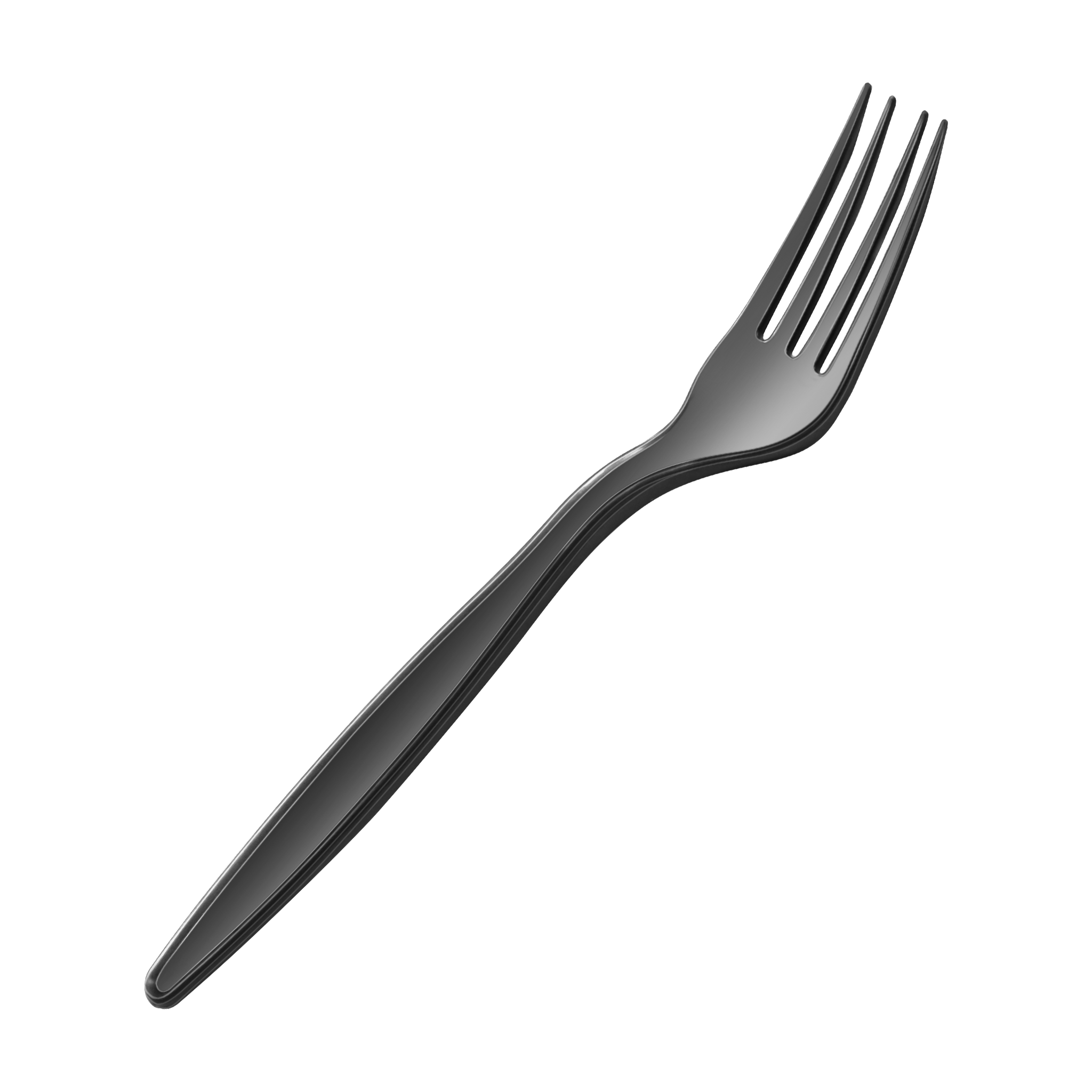 [1,000ct]  PP Plastic Extra Heavy Weight Wrapped Forks | Black