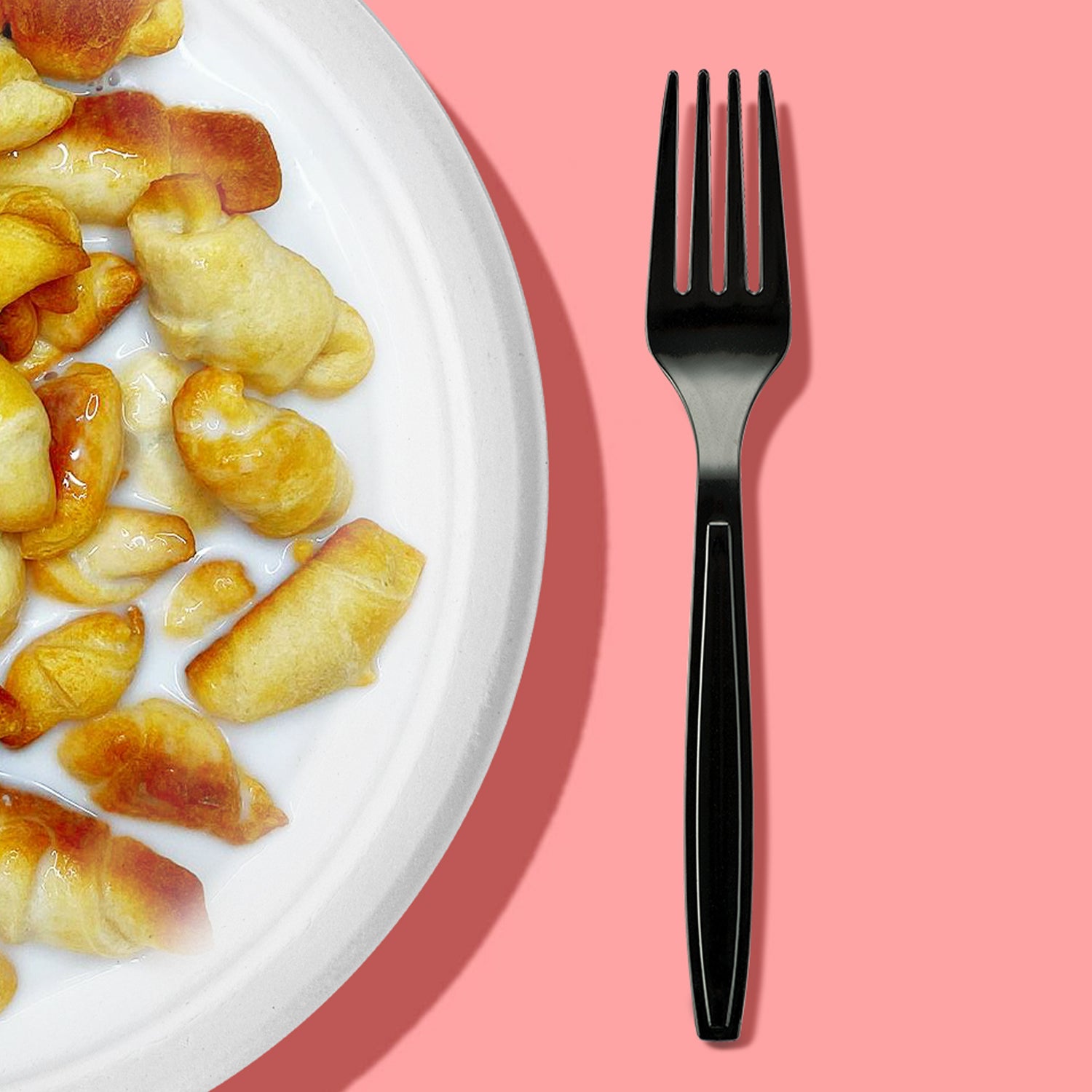 [1,000 ct] PS Plastic Heavy Weight  Forks | Black