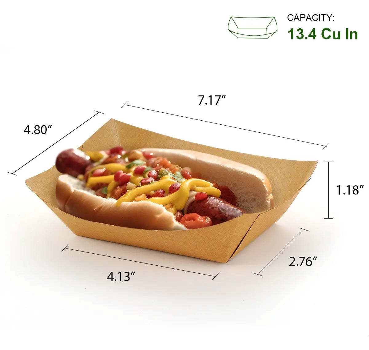 3lb Kraft Paper Food Trays- 500/Case