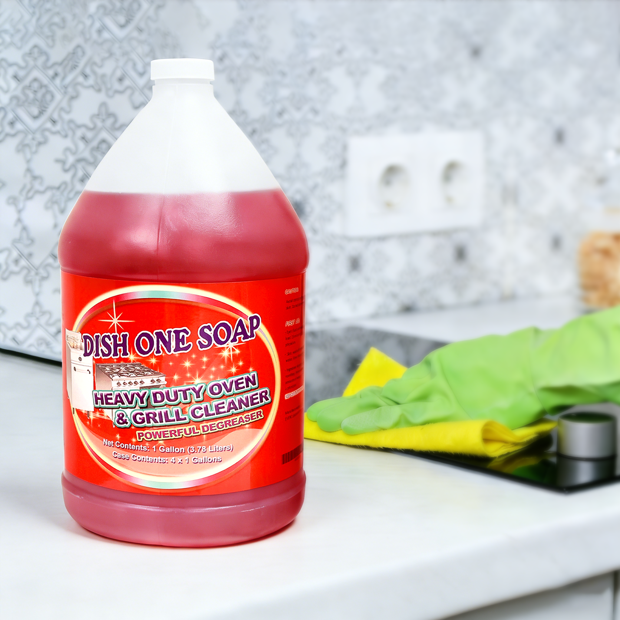 [4ct]  Dish One Soap 1 Gallon Heavy Duty Oven & Grill Cleaner
