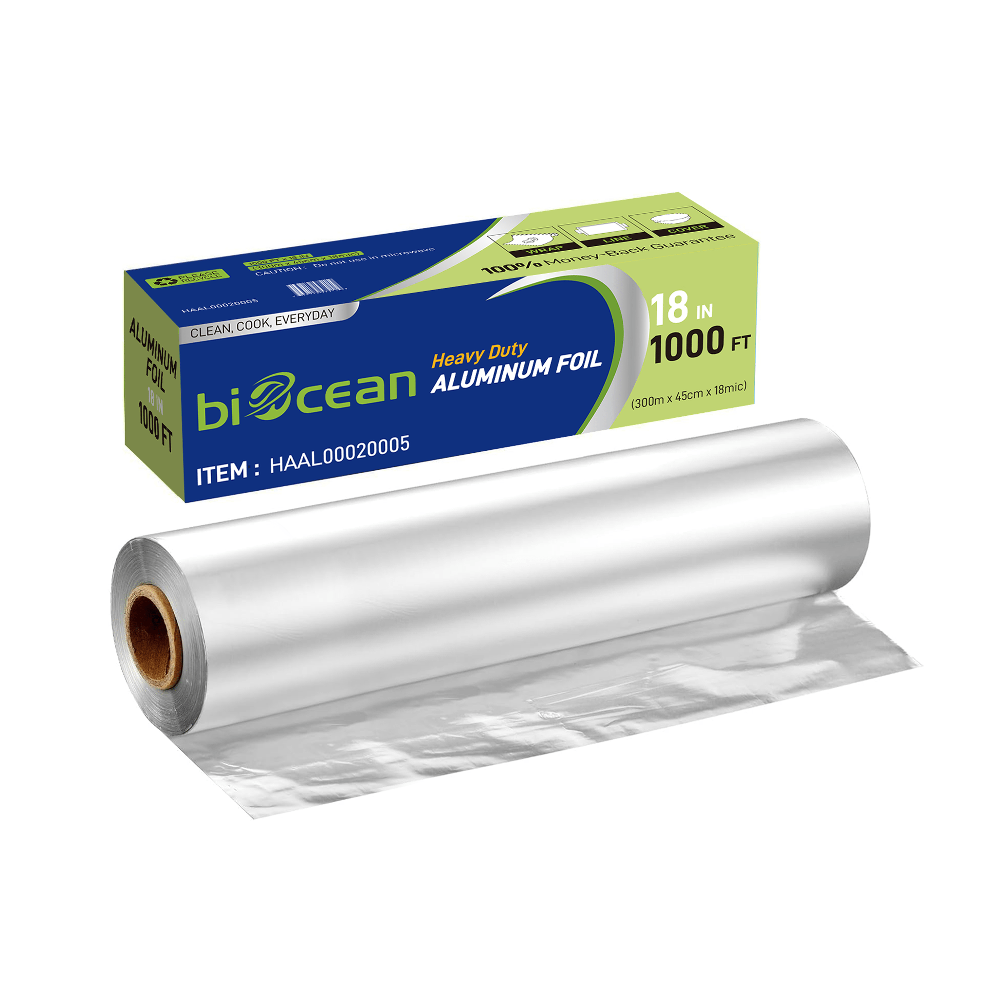 [1ct] 18" x 1000' Aluminum Foil Roll - Biocean by Danube BlueBiocean
