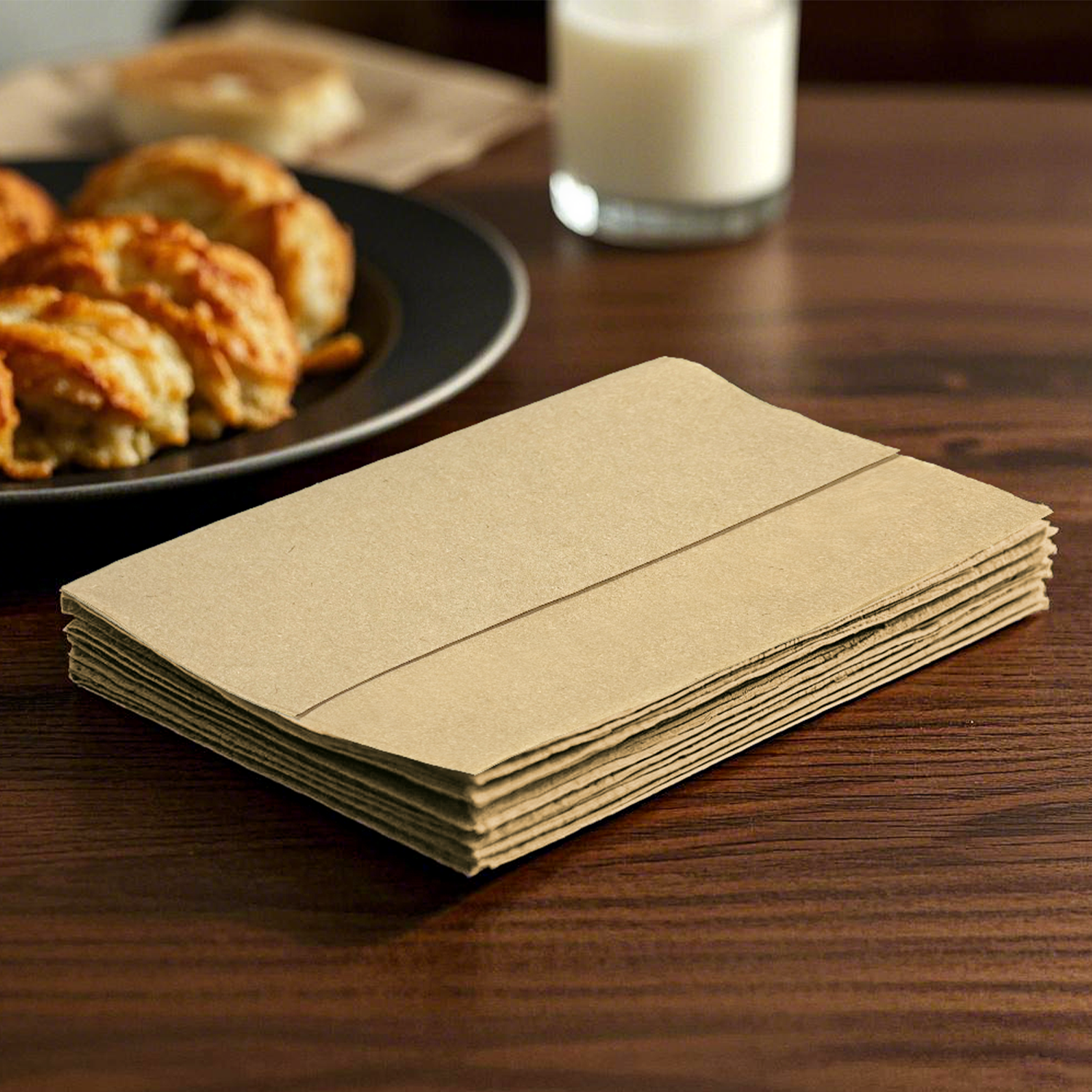 12" x 13"  Kraft 1-Ply 1/6 Fold Interfold Napkins-6,000/Case