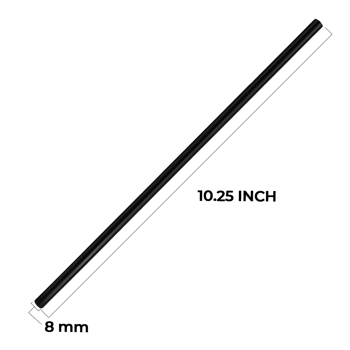 [2,000ct] 10.25" Giant Paper Wrapped Straw | Black - Biocean by Danube BlueBiocean