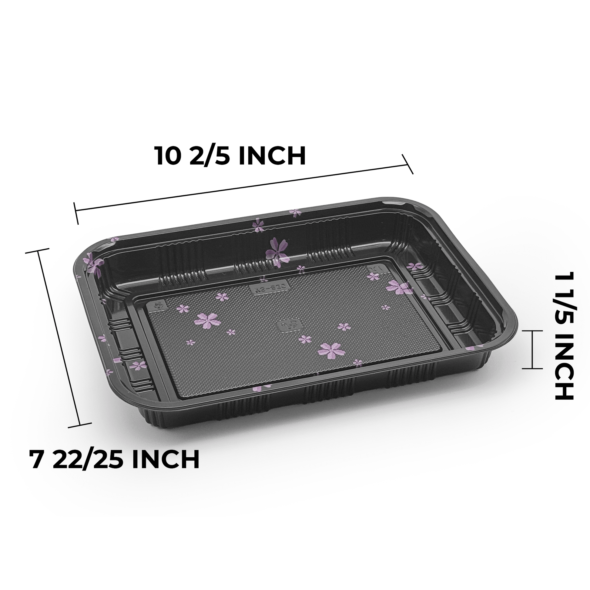 [200ct] 10 2/5" x 7 22/25" PS Plastic Rectangular Food Containers & Lids | Black - Biocean by Danube BlueBiocean
