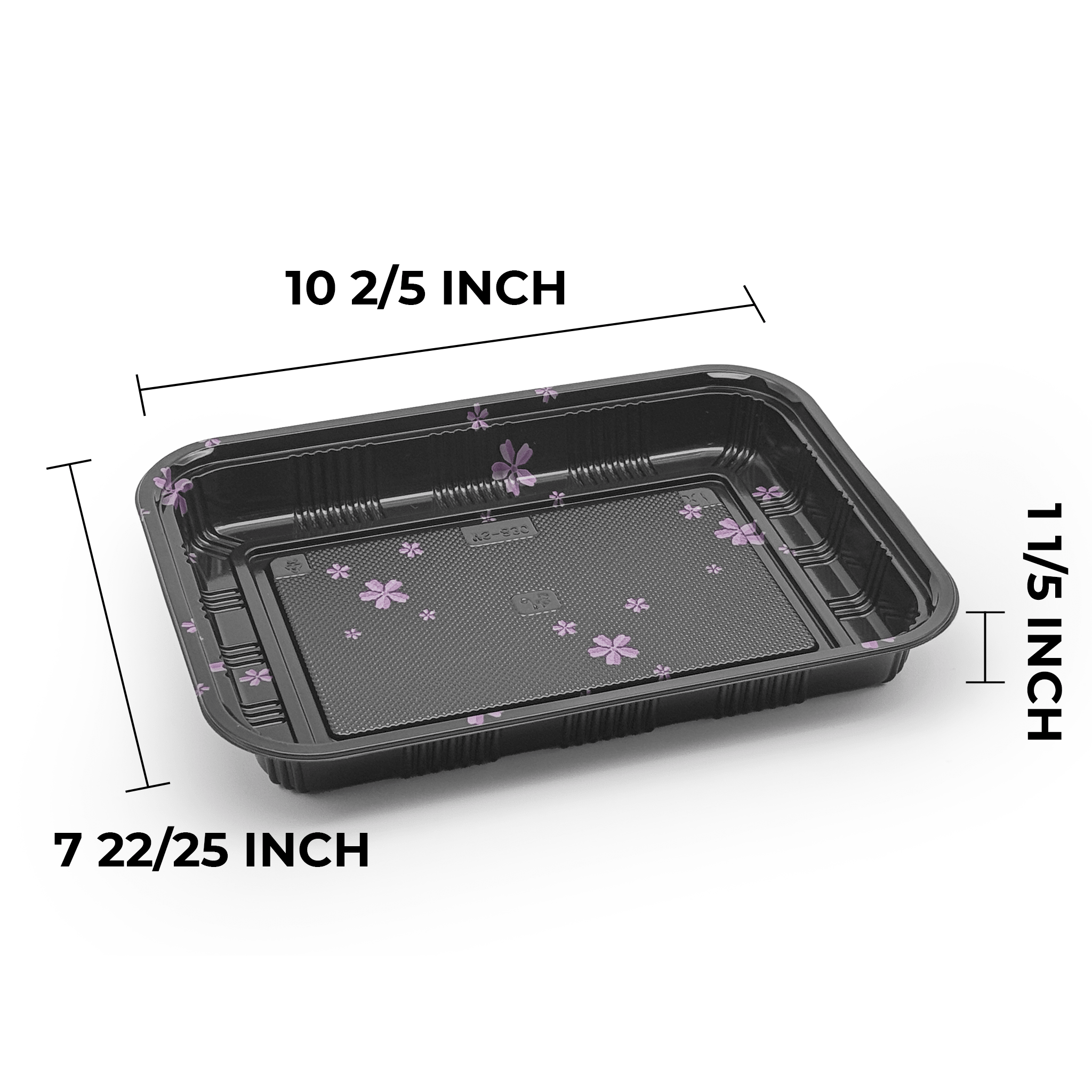 [200ct] 10 2/5" x 7 22/25" PS Plastic Rectangular Food Containers & Lids | Black - Biocean by Danube BlueBiocean