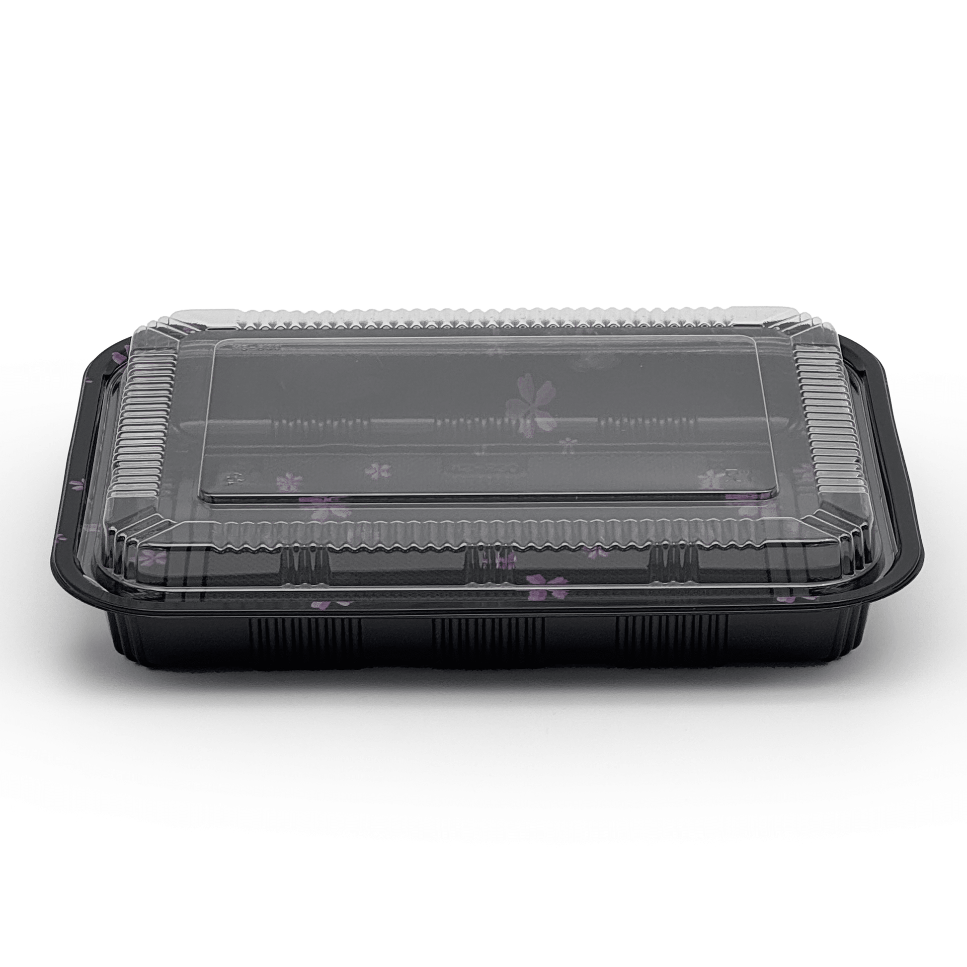 [200ct] 10 2/5" x 7 22/25" PS Plastic Rectangular Food Containers & Lids | Black - Biocean by Danube BlueBiocean