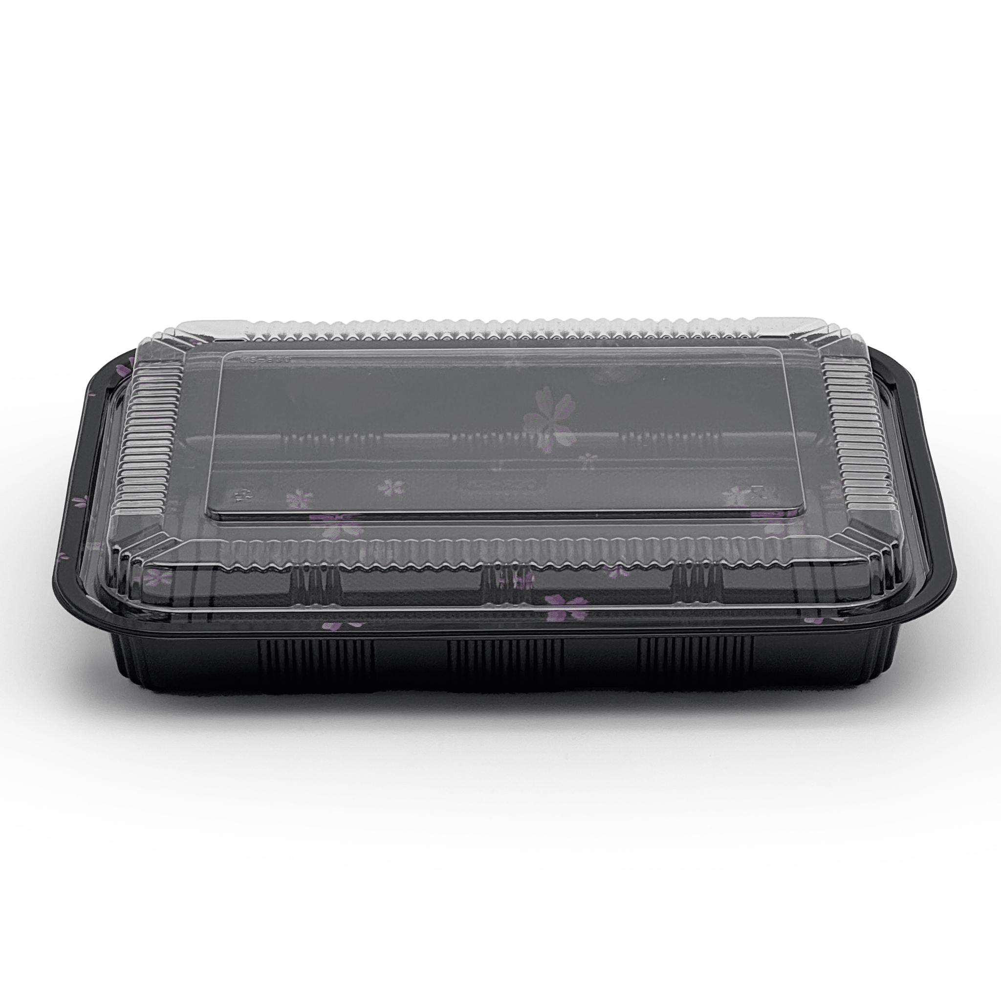 [200ct] 10 2/5" x 7 22/25" PS Plastic Rectangular Food Containers & Lids | Black - Biocean by Danube BlueBiocean