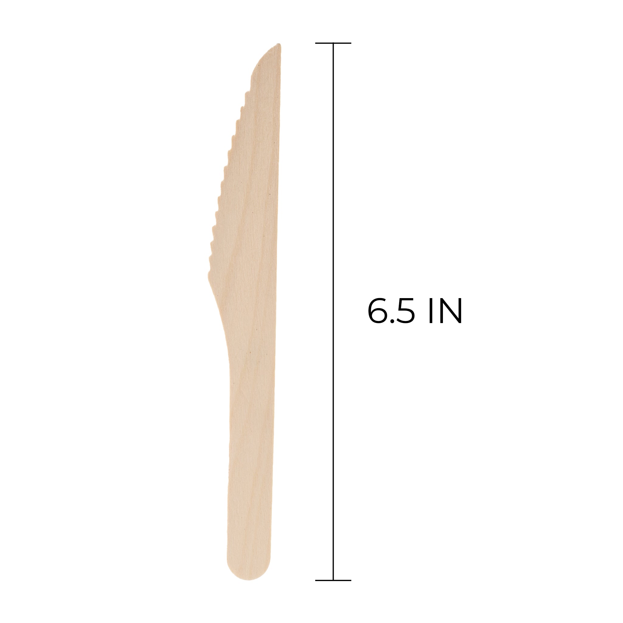 [1,000ct] 6.5" Compostable Wooden Knife without wax | Brown