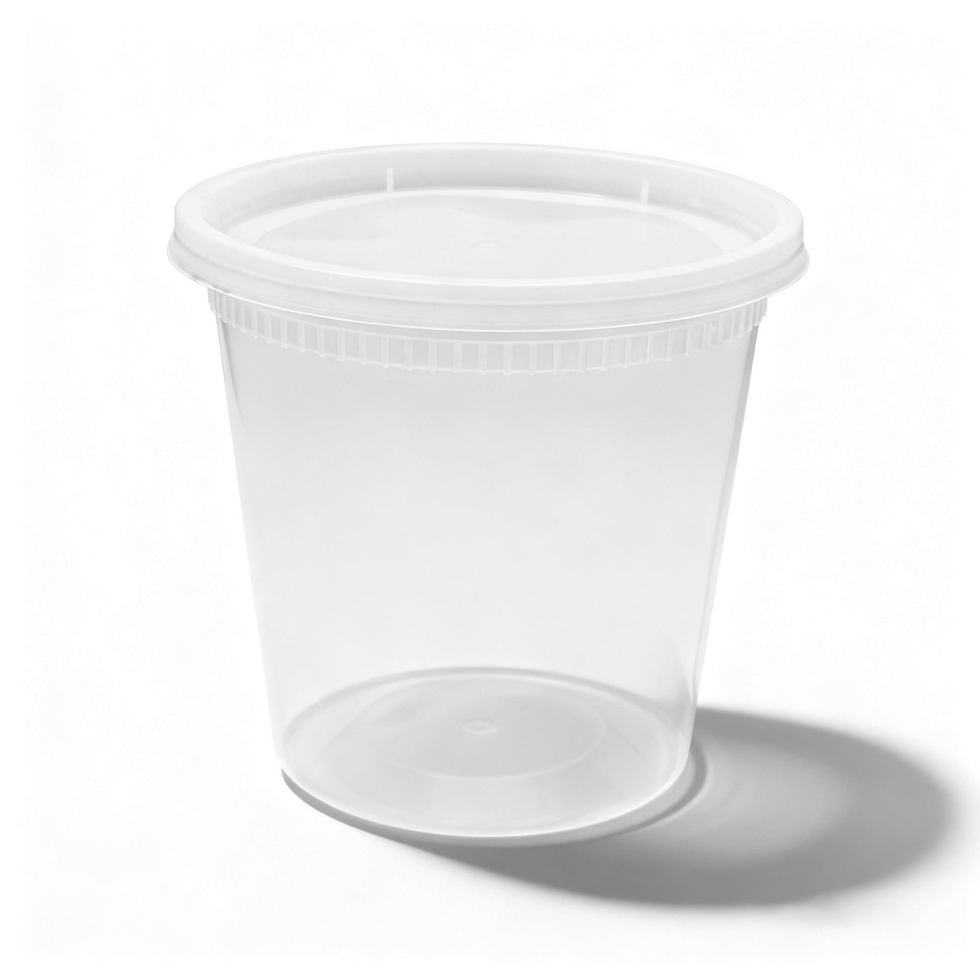 [240ct] 24 oz PP Plastic Heavy Duty Deli Containers with Lids | Microwavable | Clear - Biocean by Danube BlueBiocean