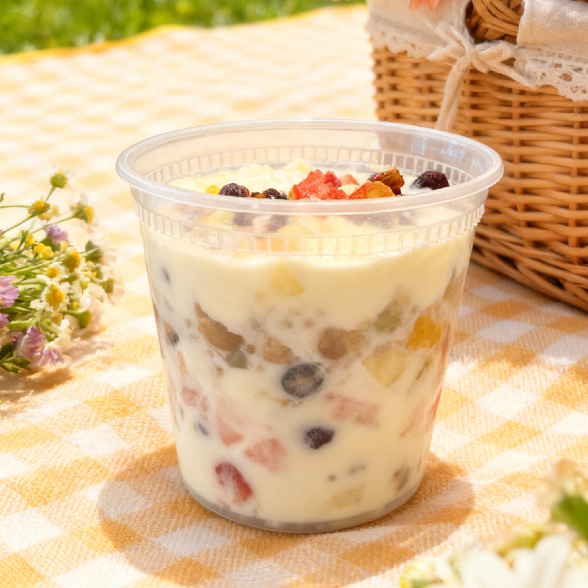 [240ct] 24 oz PP Plastic Heavy Duty Deli Containers with Lids | Microwavable | Clear - Biocean by Danube BlueBiocean