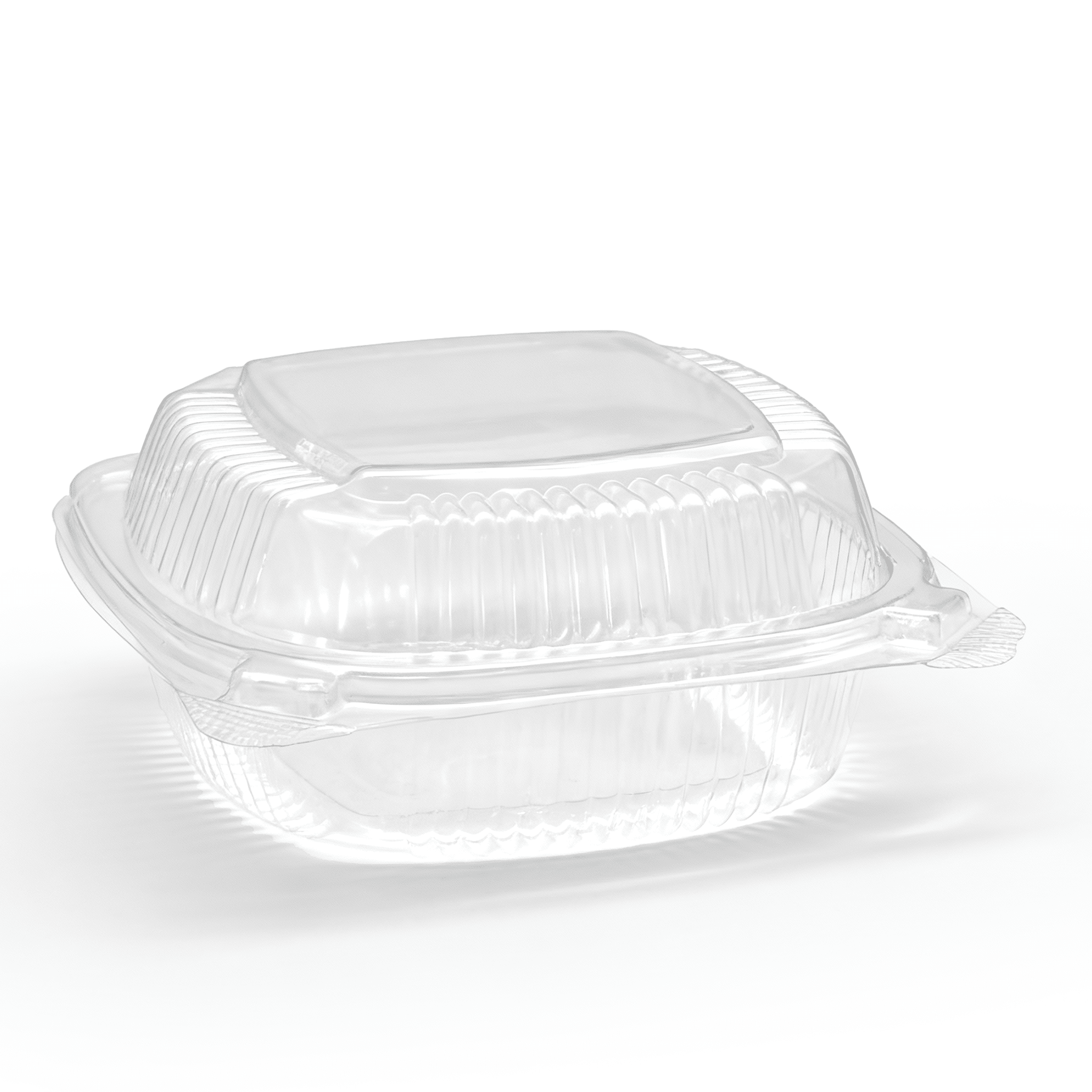 [240ct] 5"x 5.5" PS Plastic Hinged Food Containers | Clear - Biocean by Danube BlueBiocean