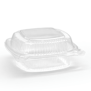 [240ct] 5"x 5.5" PS Plastic Hinged Food Containers | Clear - Biocean by Danube BlueBiocean