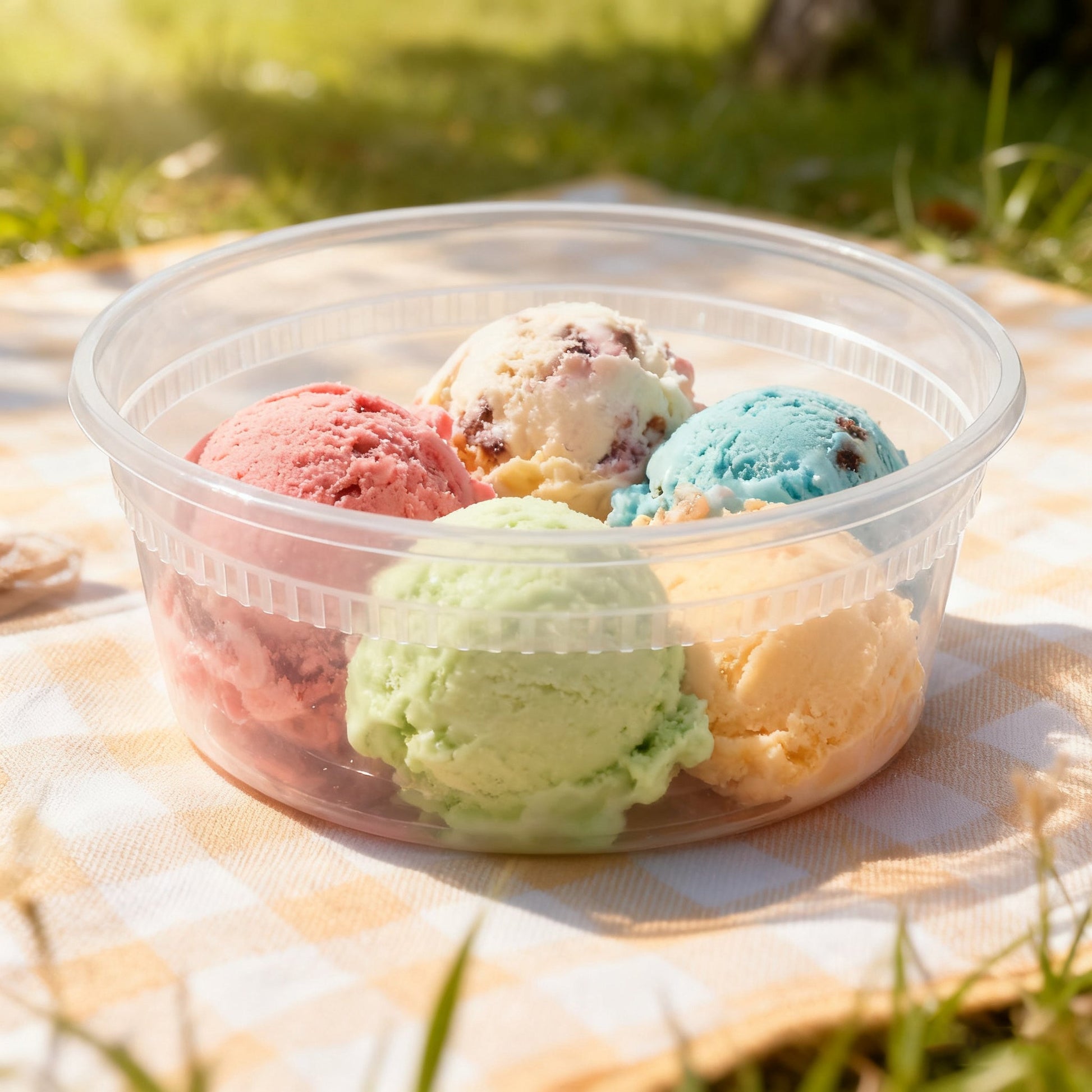 [240ct] 8 oz PP Plastic Heavy Duty Deli Containers with Lids | Microwavable | Clear - Biocean by Danube BlueBiocean