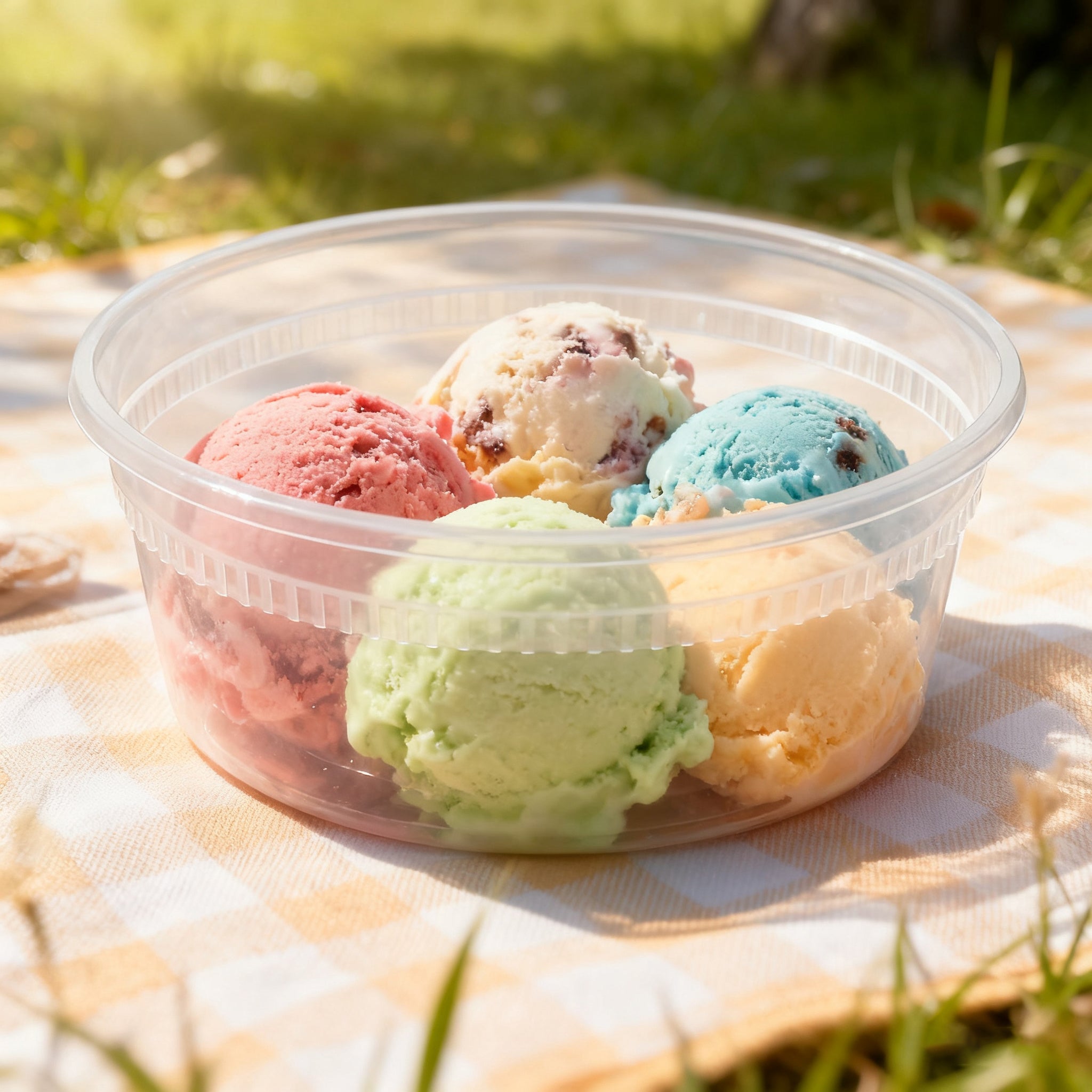 [240ct] 8 oz PP Plastic Heavy Duty Deli Containers with Lids | Microwavable | Clear - Biocean by Danube BlueBiocean