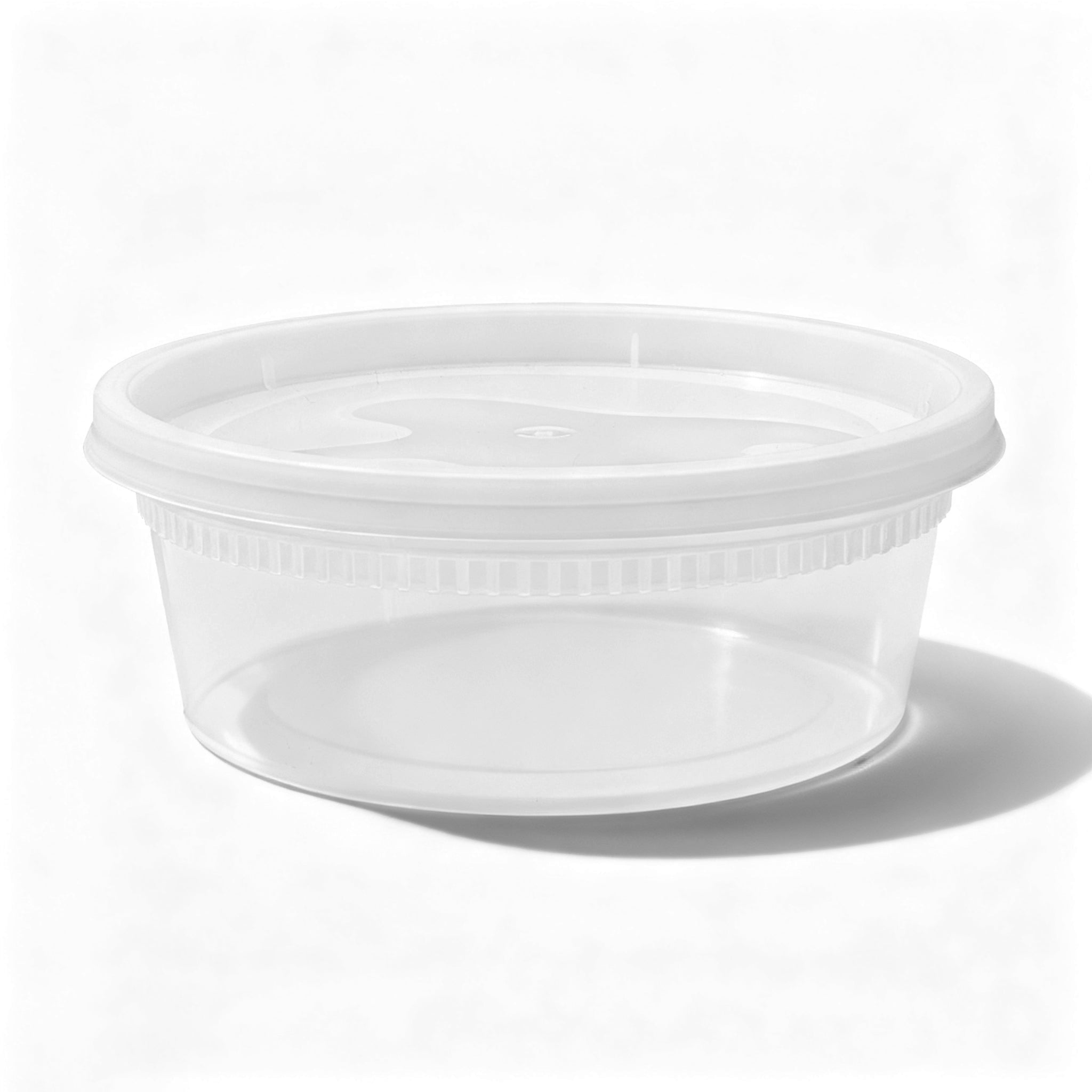 [240ct] 8 oz PP Plastic Heavy Duty Deli Containers with Lids | Microwavable | Clear - Biocean by Danube BlueBiocean