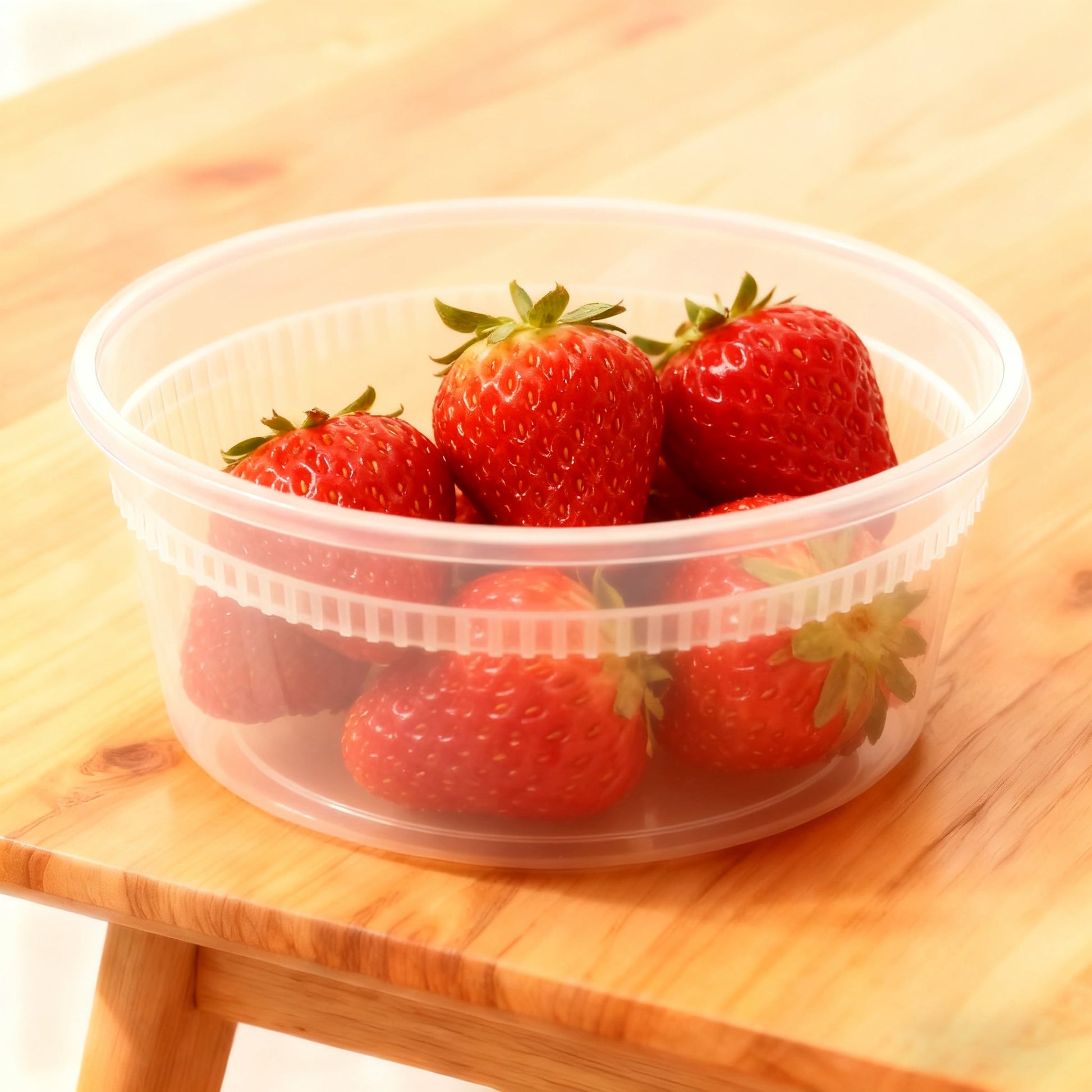 [240ct] 8 oz PP Plastic Heavy Duty Deli Containers with Lids | Microwavable | Clear - Biocean by Danube BlueBiocean