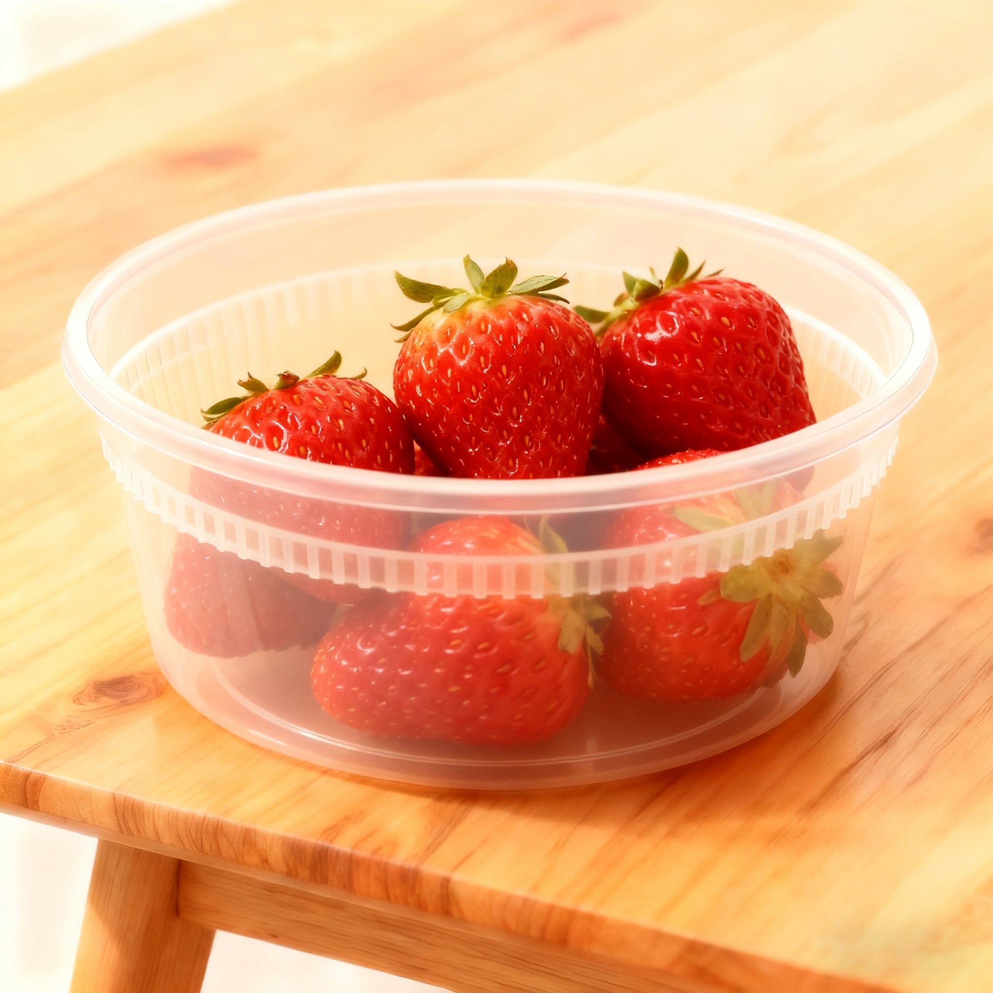 [240ct] 8 oz PP Plastic Heavy Duty Deli Containers with Lids | Microwavable | Clear - Biocean by Danube BlueBiocean