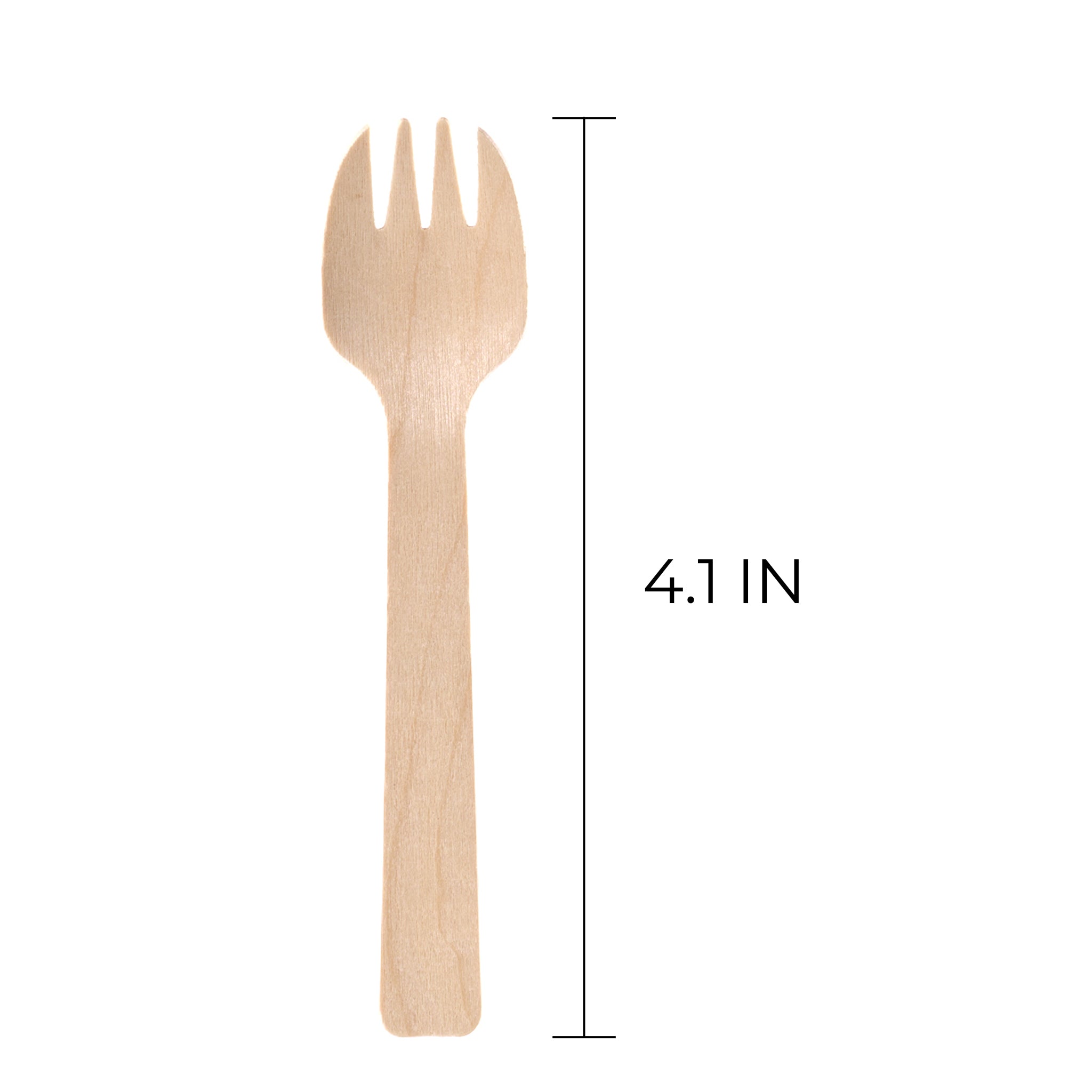 [1,000ct] 4.1" Compostable Wooden Spork without wax | Brown